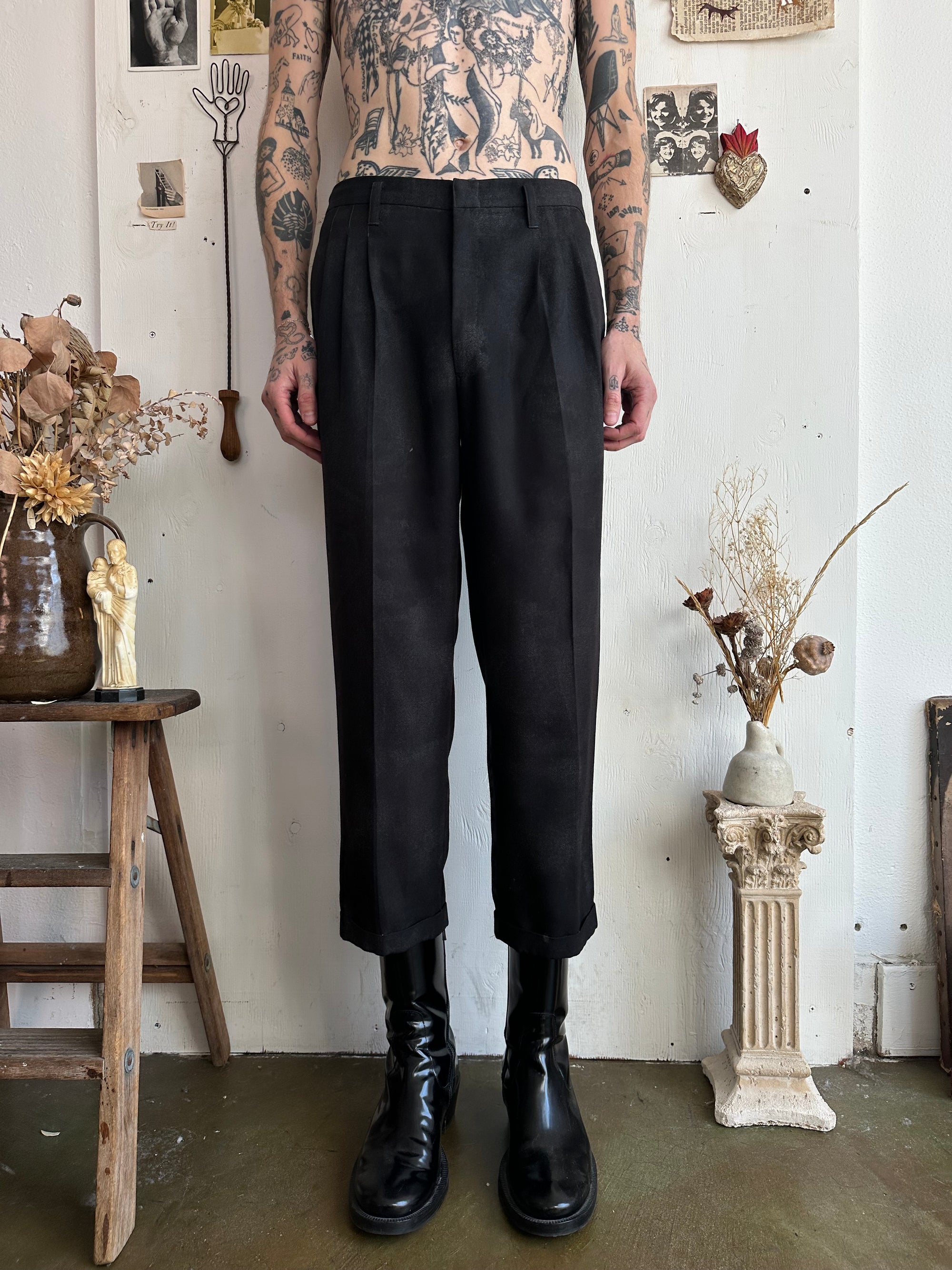 1980s Cropped hem Trousers