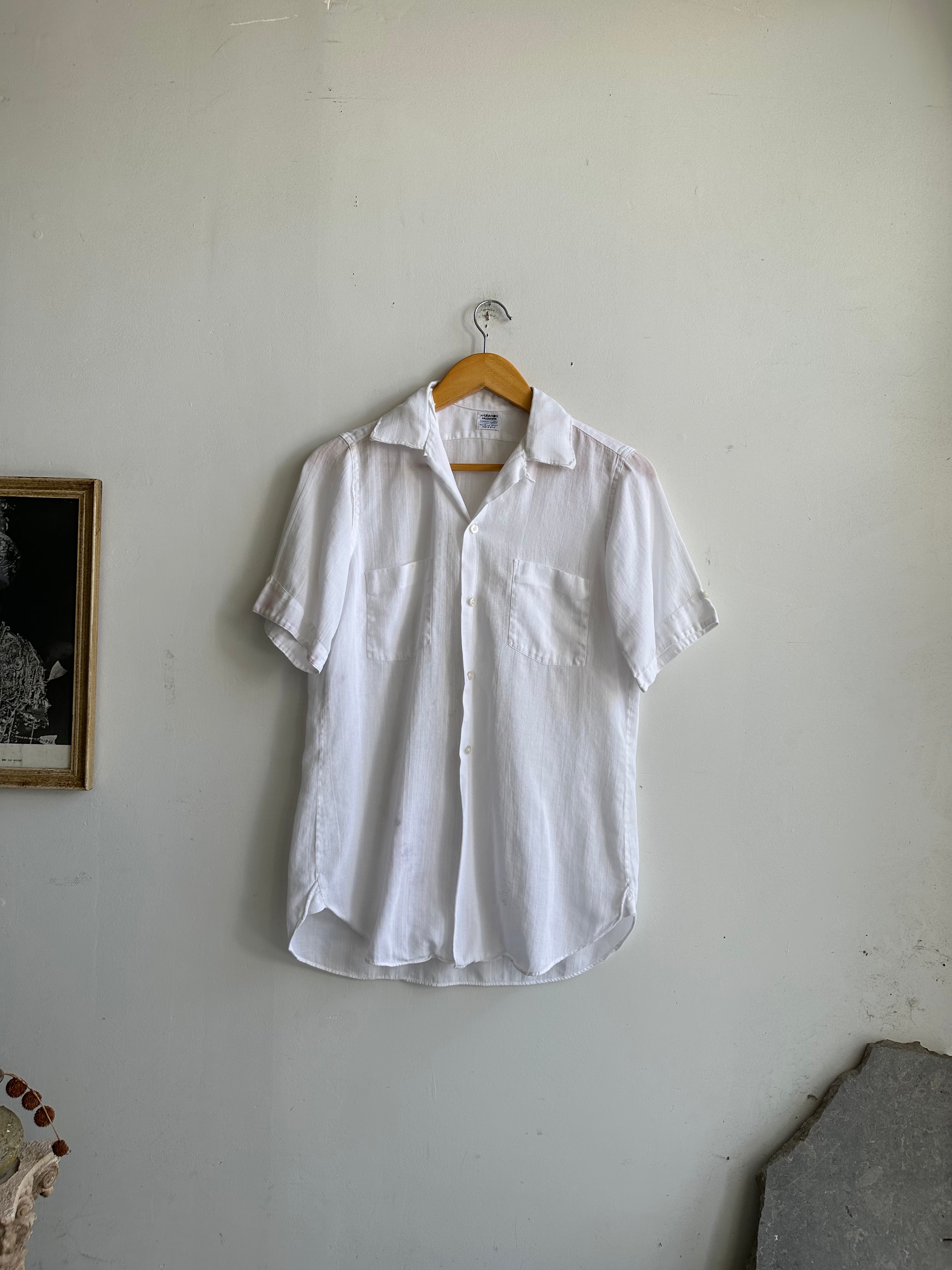 1970s Arrow Mesh Short Sleeve Button-Up (M/L)