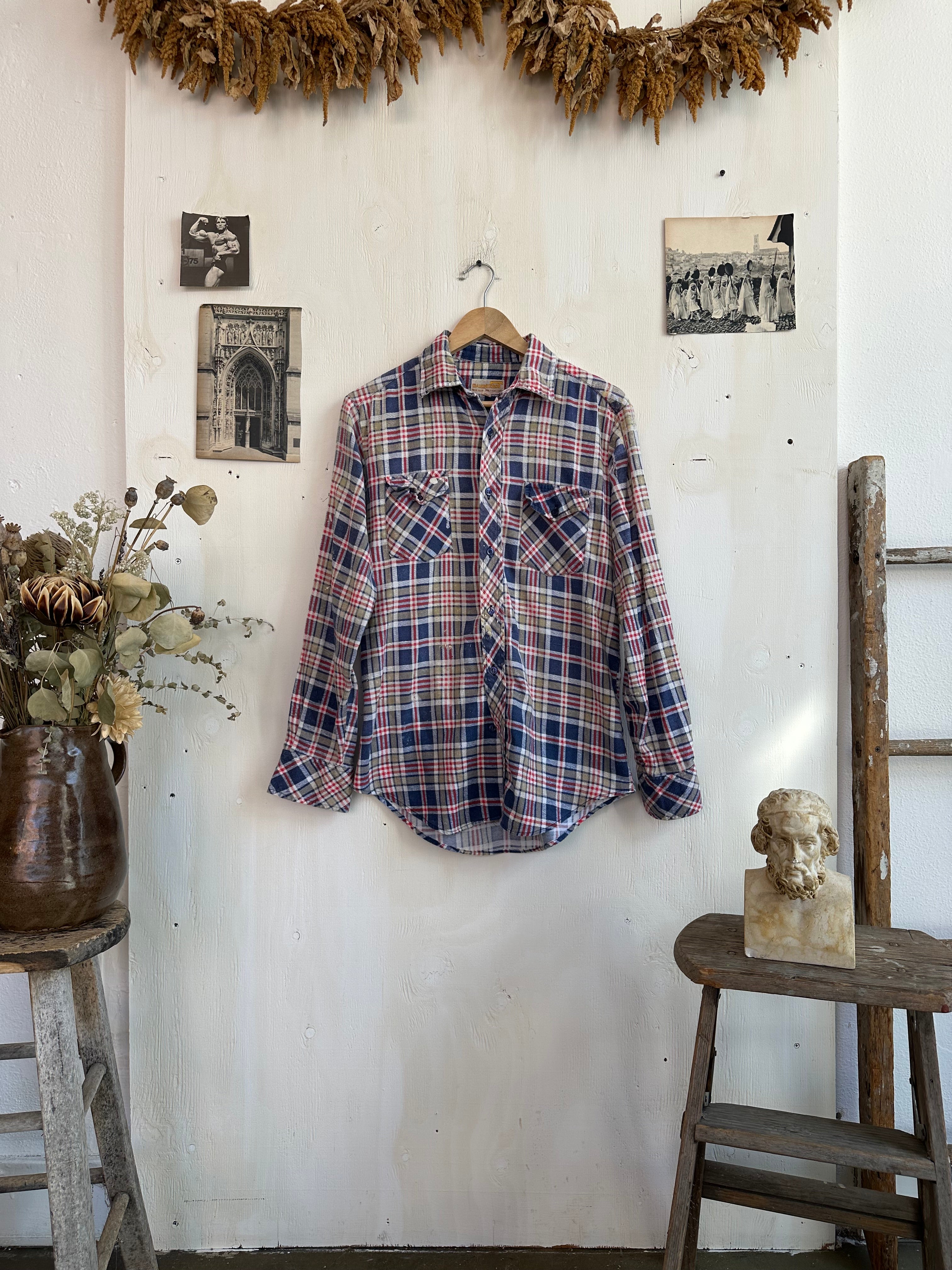 1970s Thrashed Cotton Flannel (M/L)