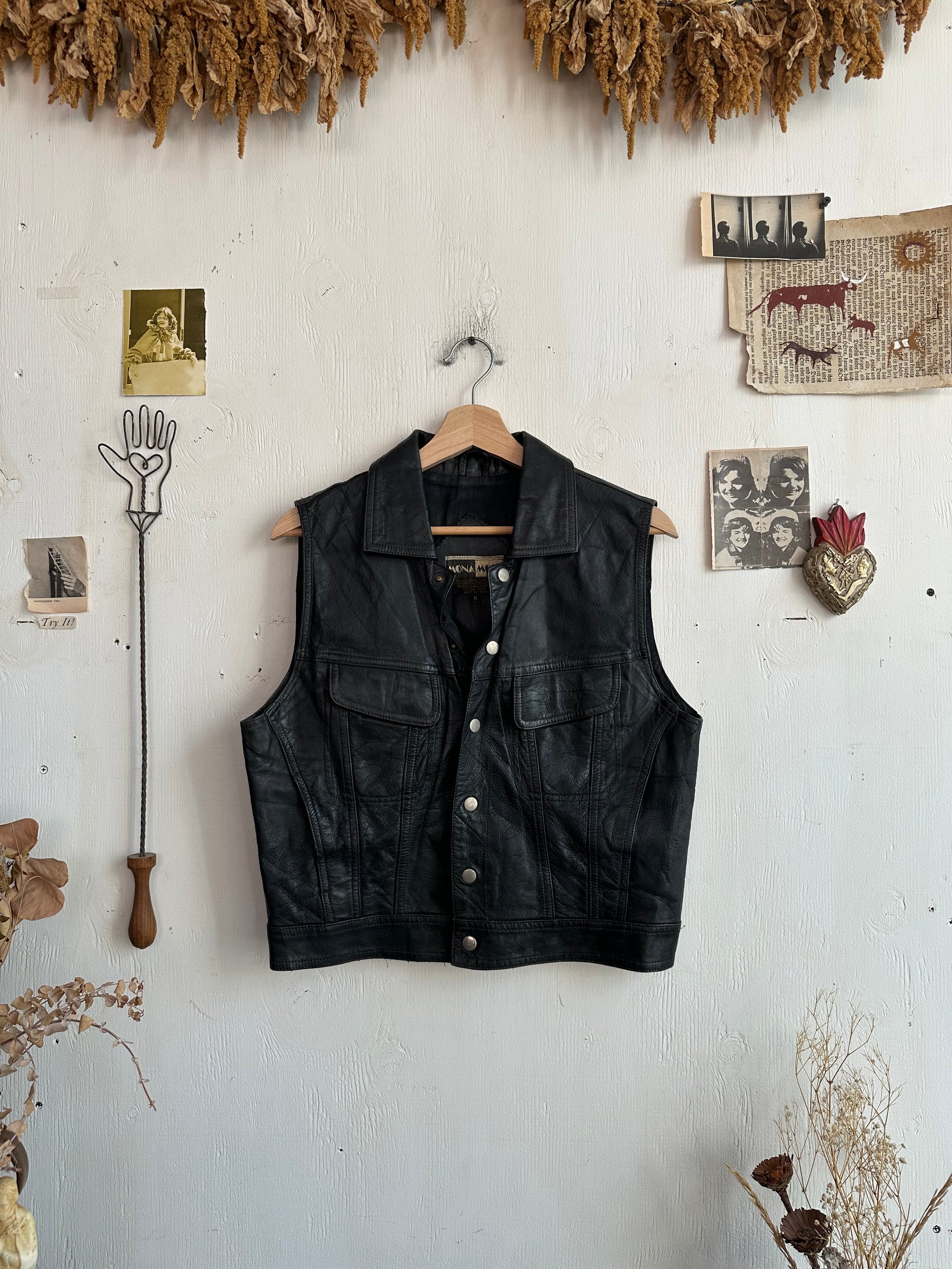 1980s Leather Vest