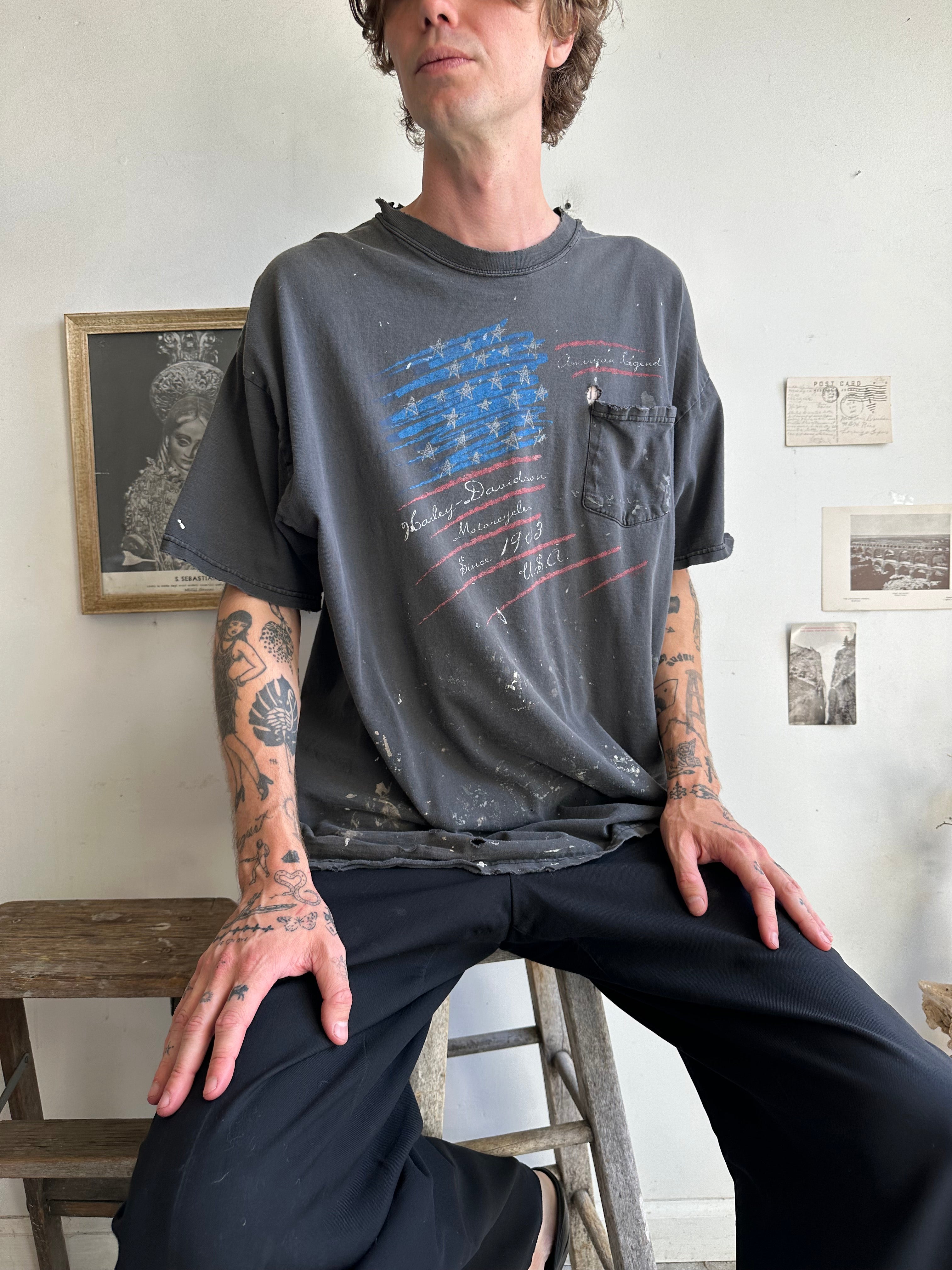 1990s Thrashed Harley Davidson T-Shirt (XL)