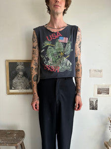 1980s Chopped USA/USSR Muscle Tee (Cropped M)