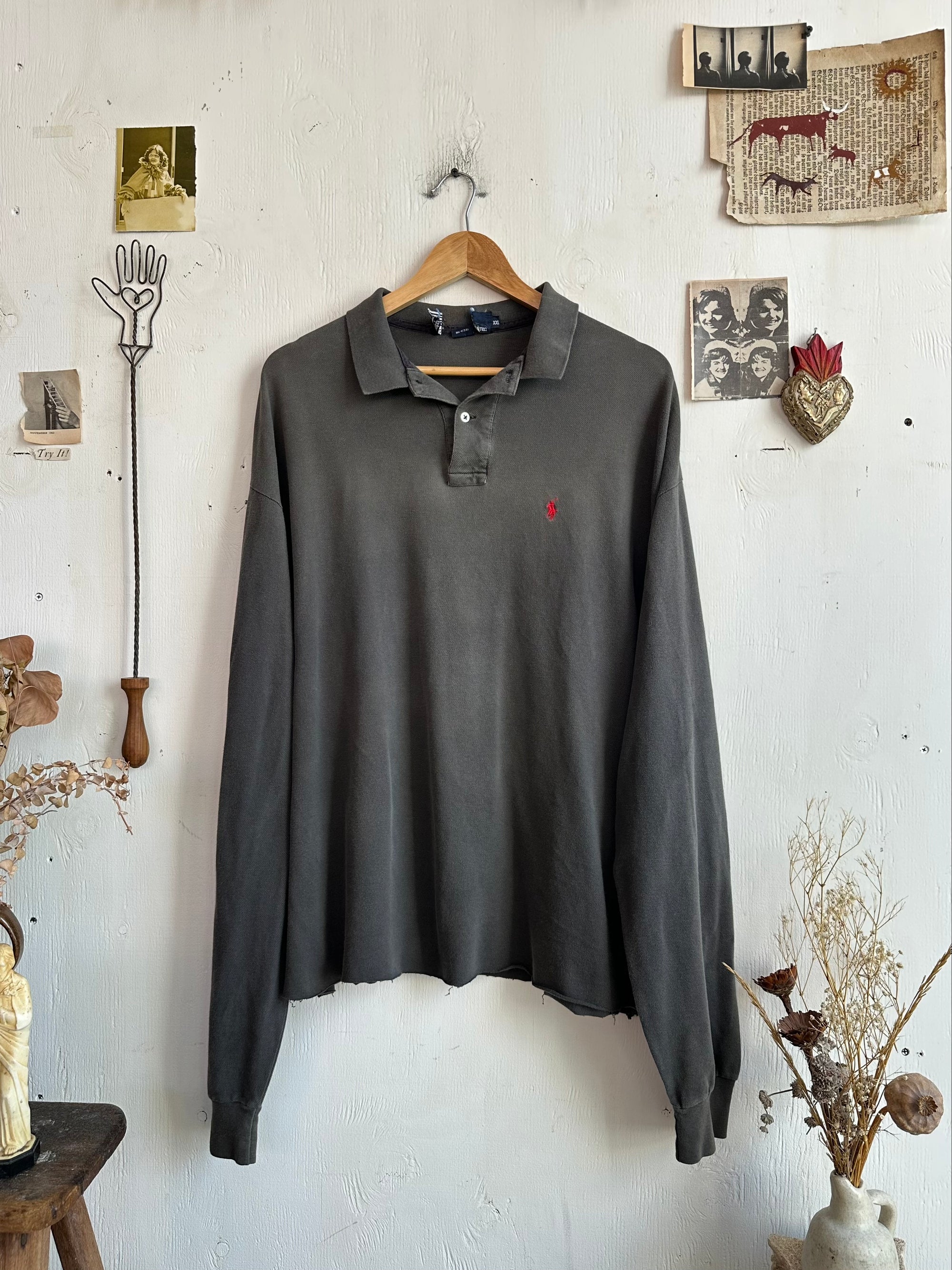 1990s Chopped Made in the US Long Sleeve Polo Shirt