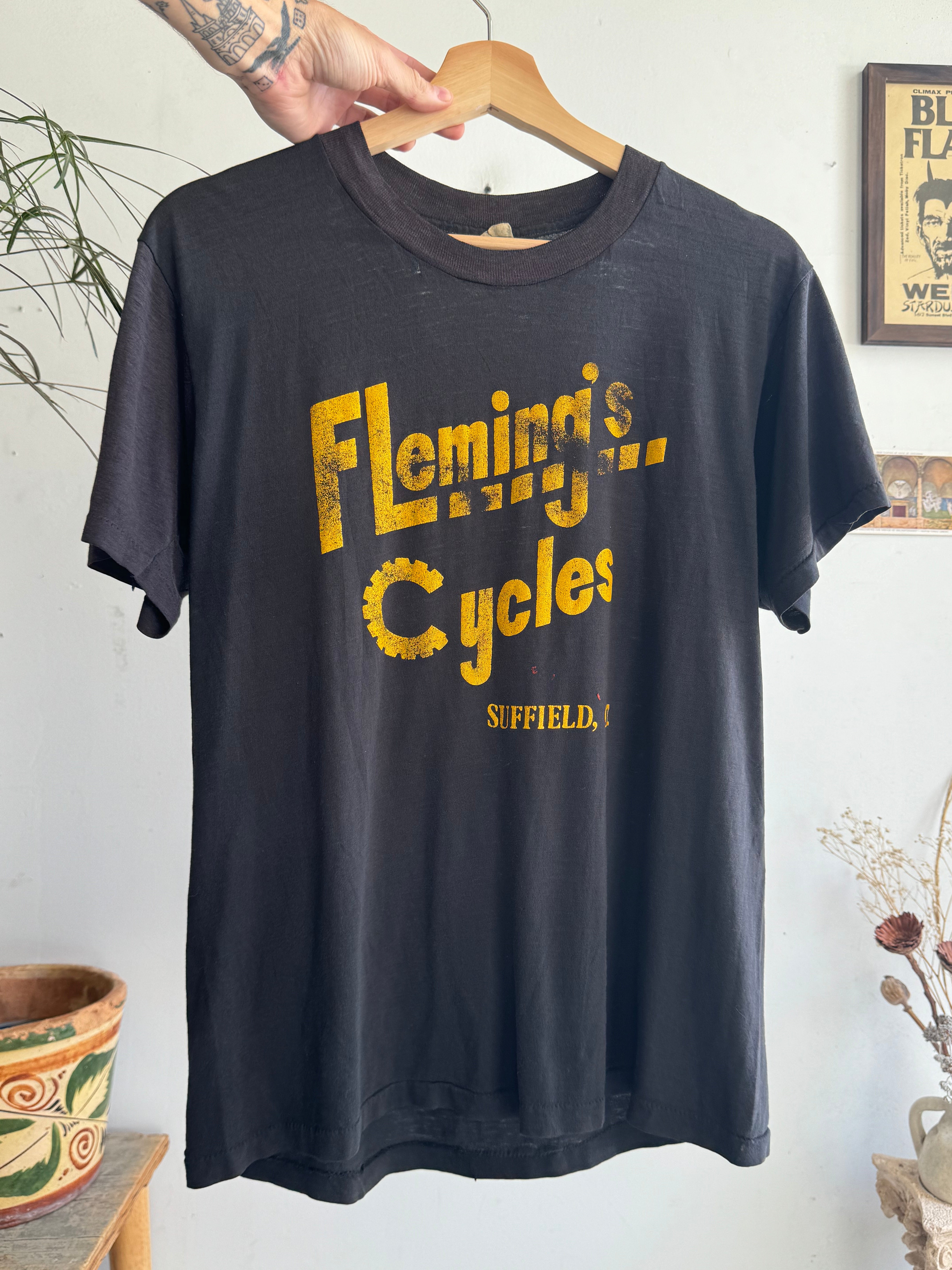 1980s Paper Thin Fleming’s Cycles T-Shirt (M/L)