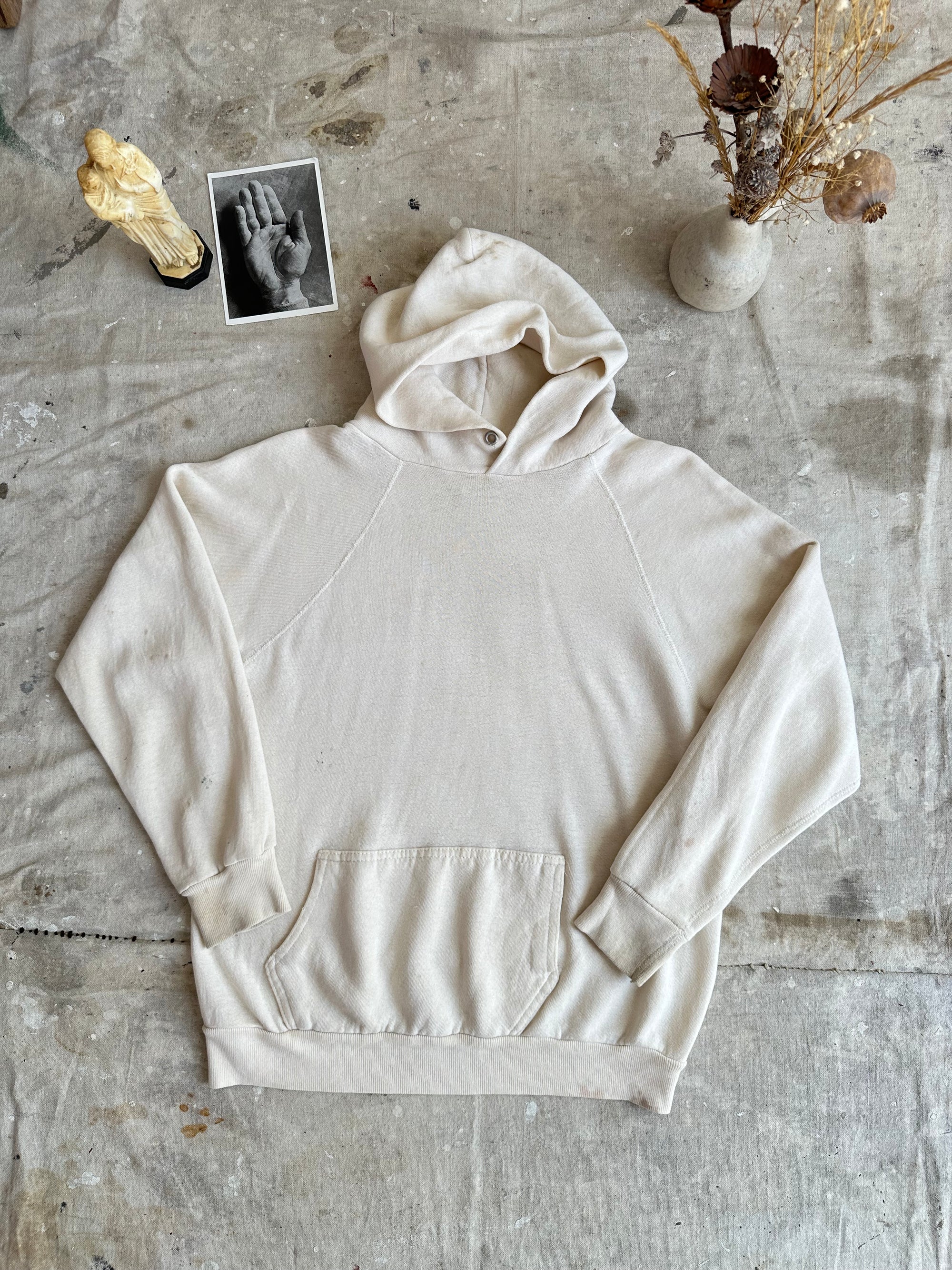 1970s Paper Thin Cream Hoodie