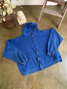 1980s Super Boxy Well-Worn Blue Hoodie (Boxy M/L)