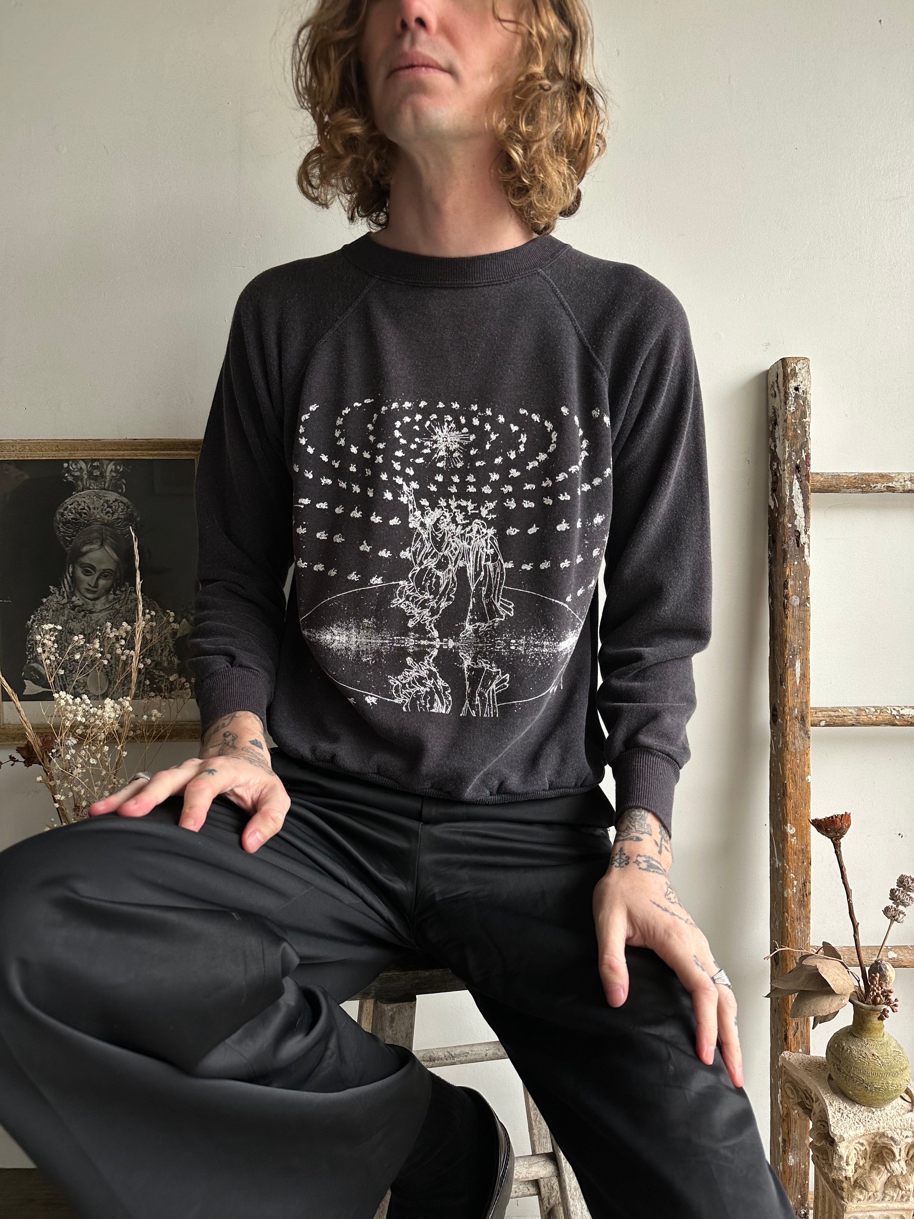 1980s Faded Screen-Printed Sweatshirt (M)