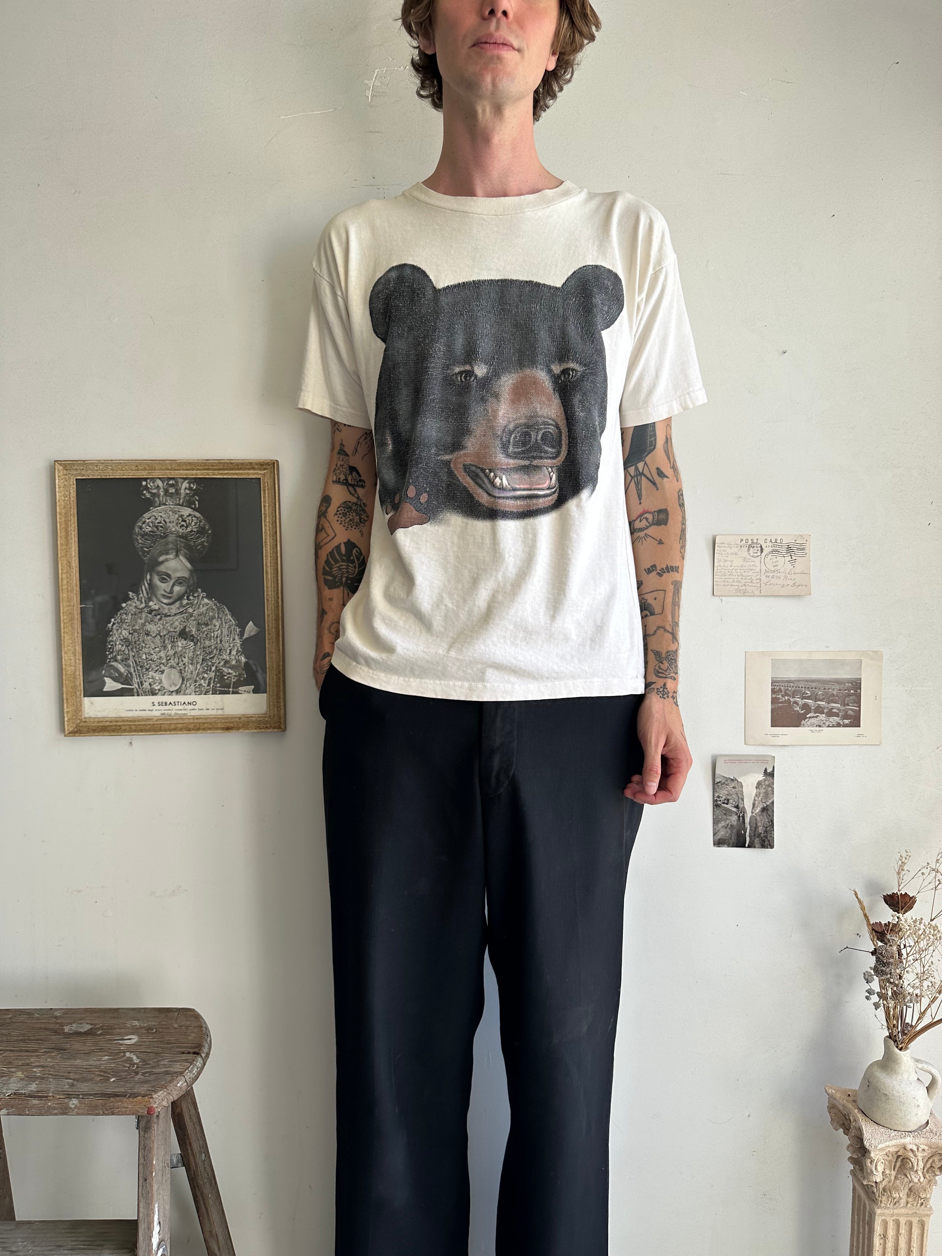 1990s Well-Worn Black Bear Tee (L)