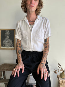1970s Arrow Mesh Short Sleeve Button-Up (M/L)
