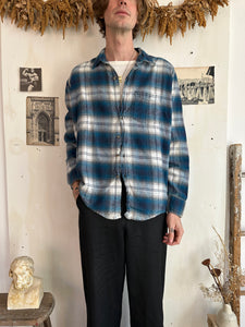 1980s Shadow Plaid Cotton Flannel (Boxy XL)