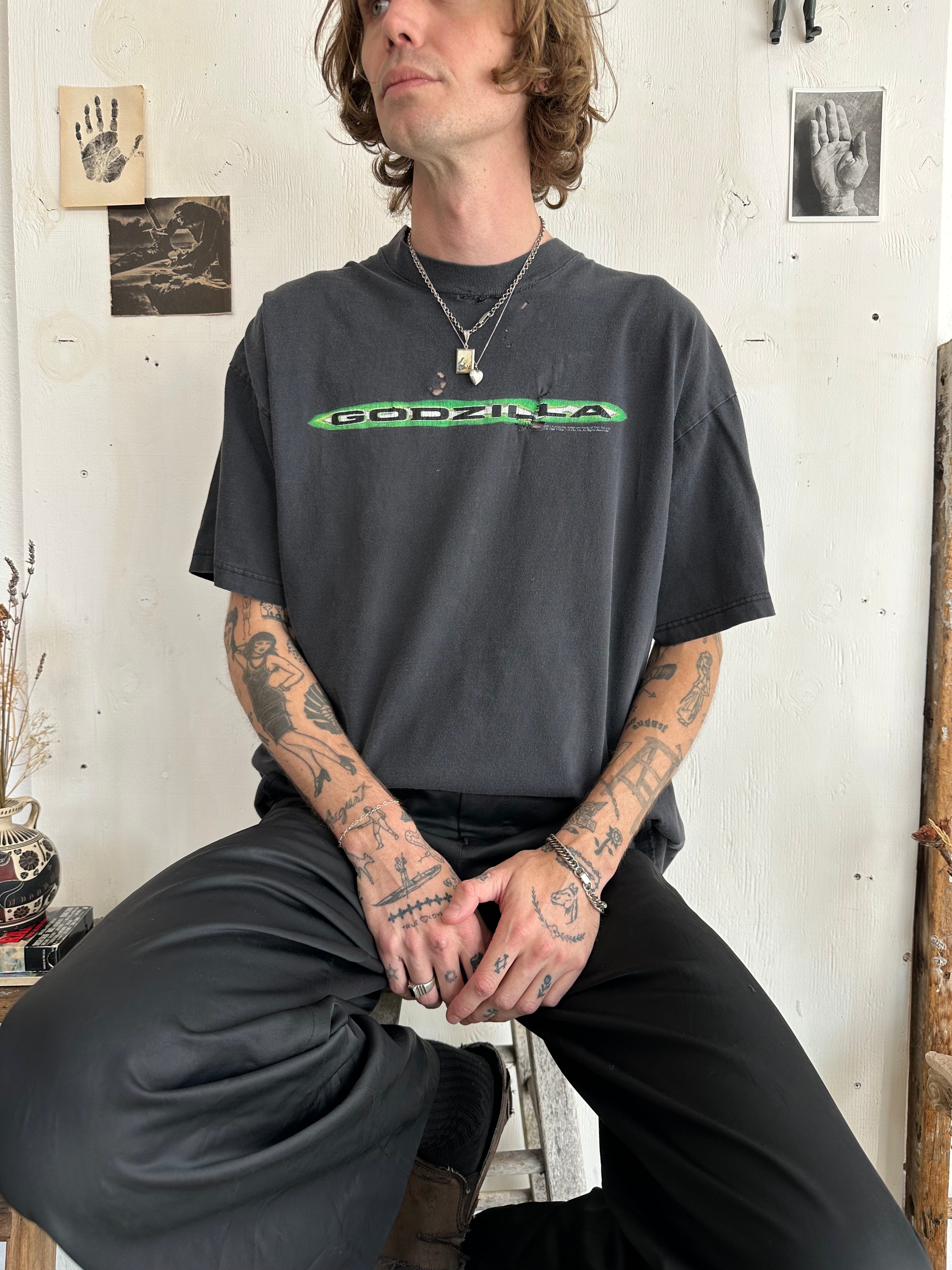 1998 Hand-repaired Godzilla T-Shirt (Boxy XL)
