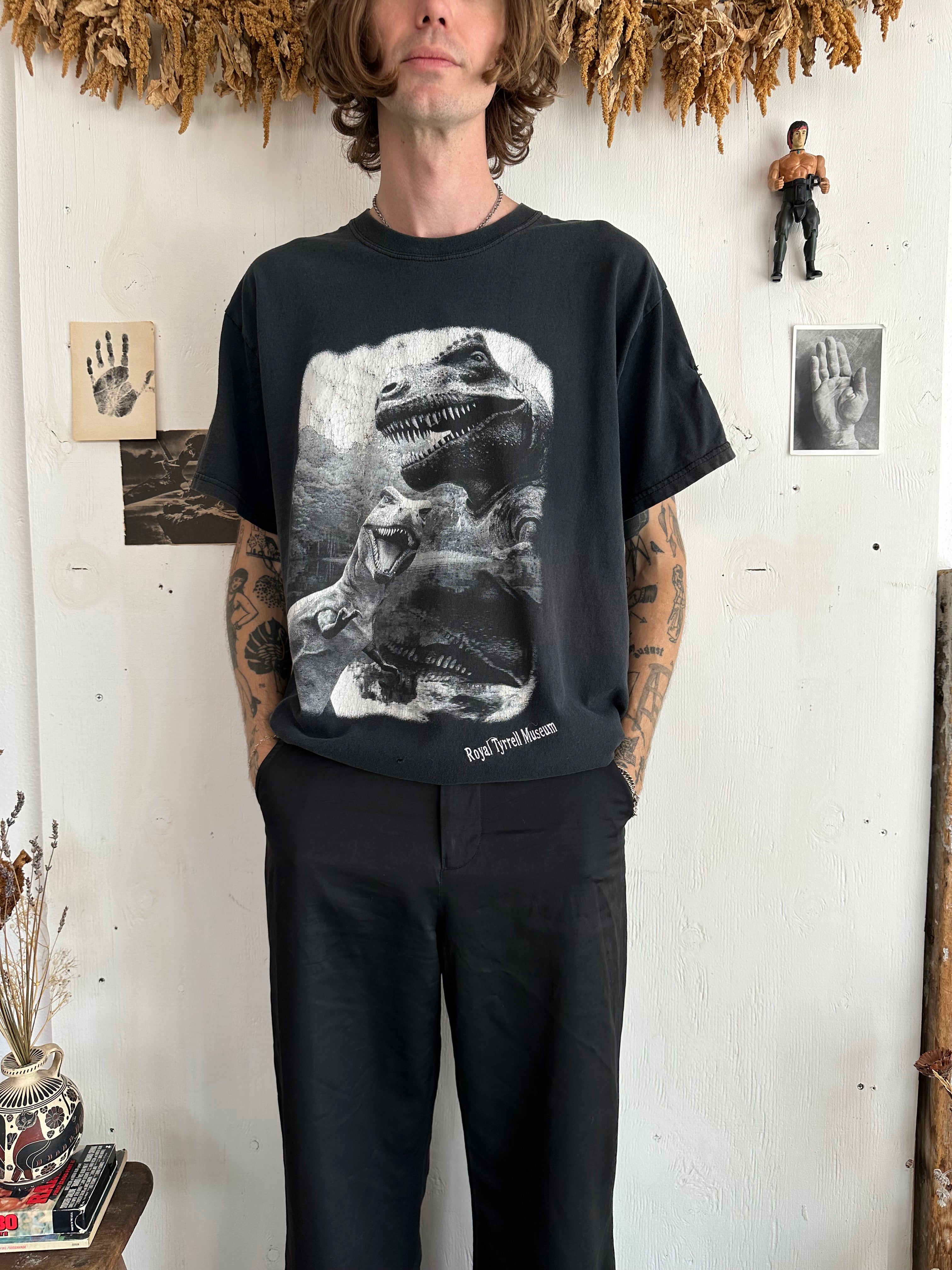 1990s Hand-Repaired Dinosaur T-Shirt (XL)