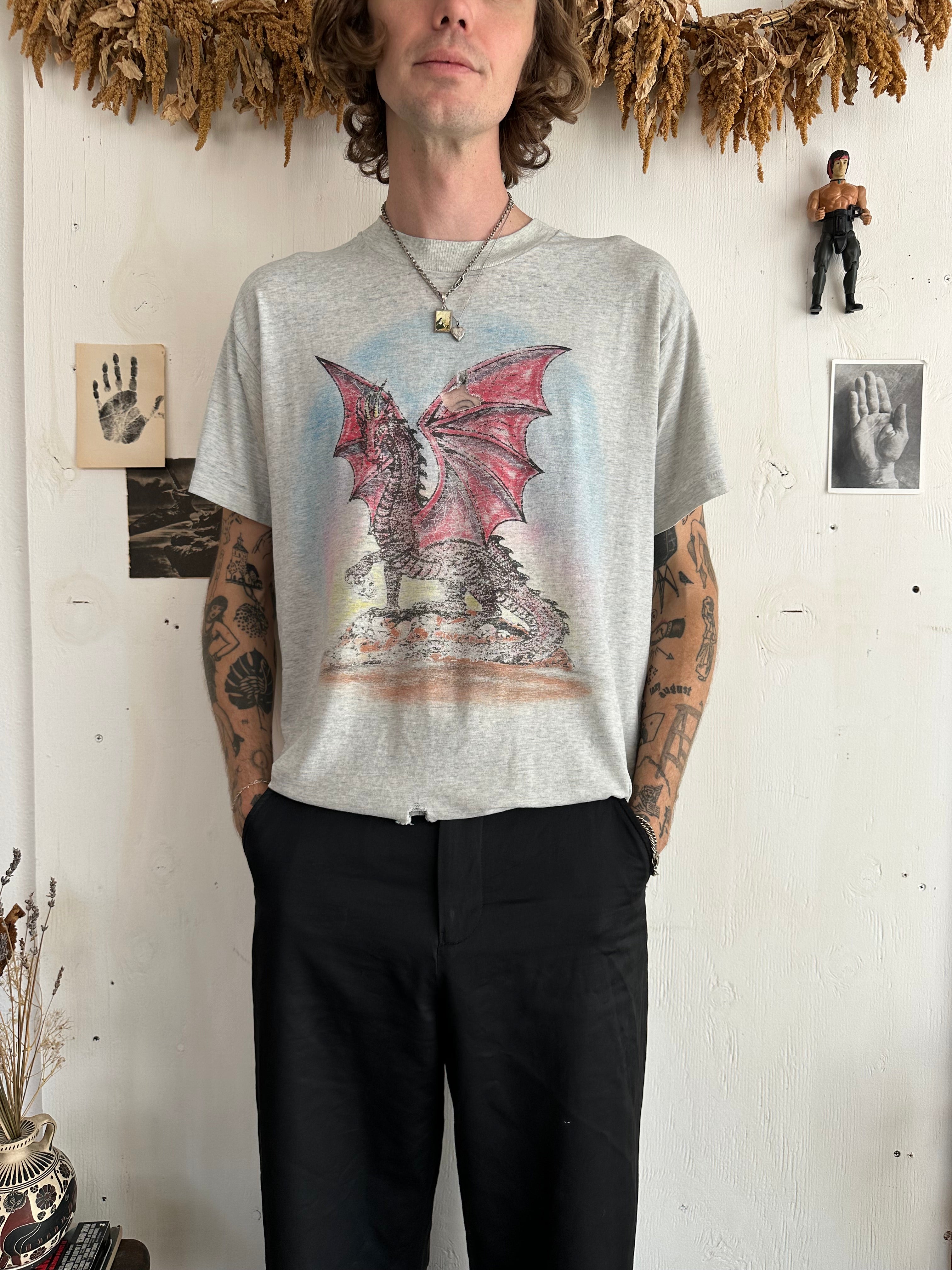 1980s Thrashed Dragon Airbrushed Tee (XL)