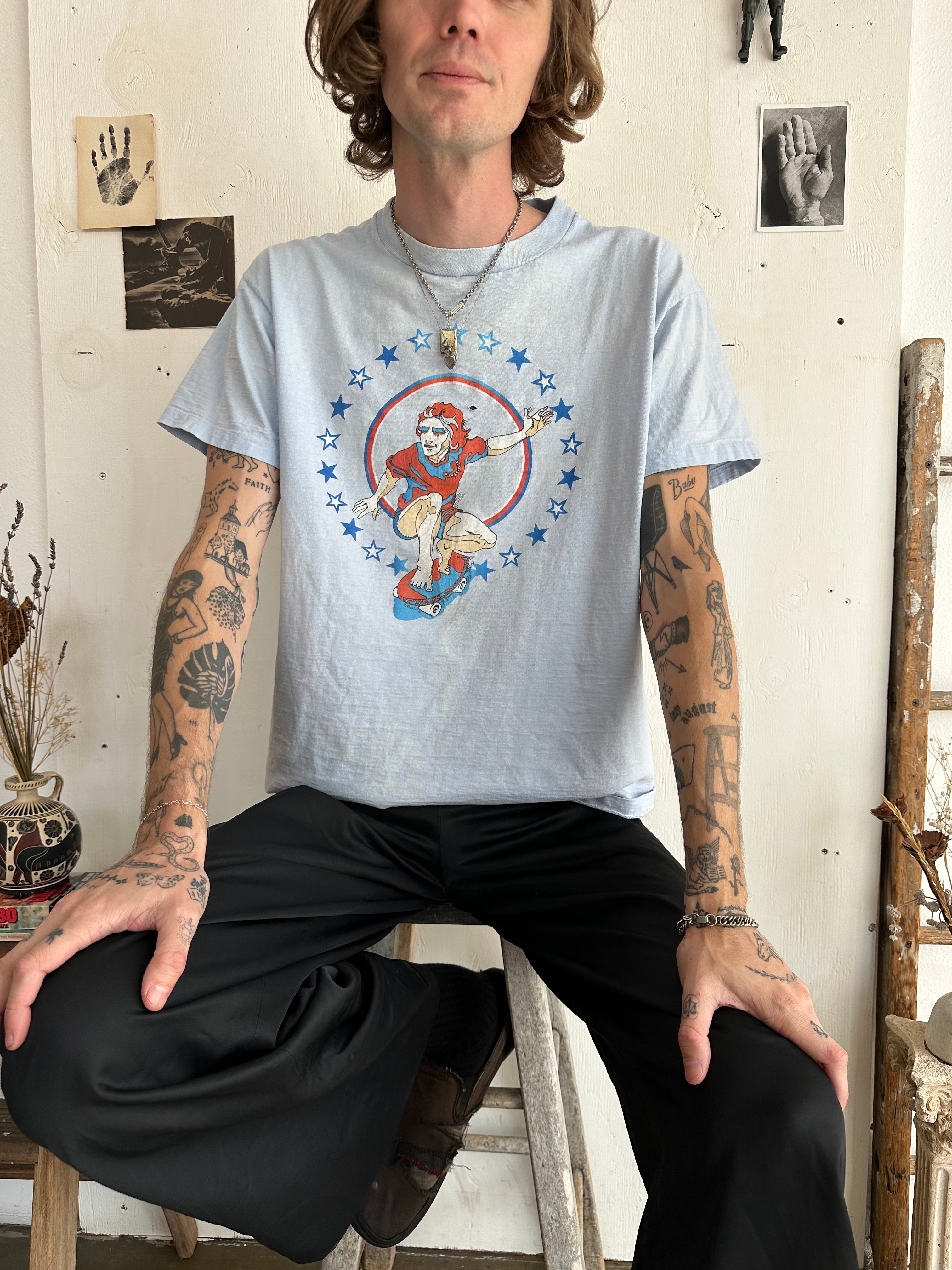 1970s Sunfaded Skateboarding T-Shirt (Boxy L/XL)