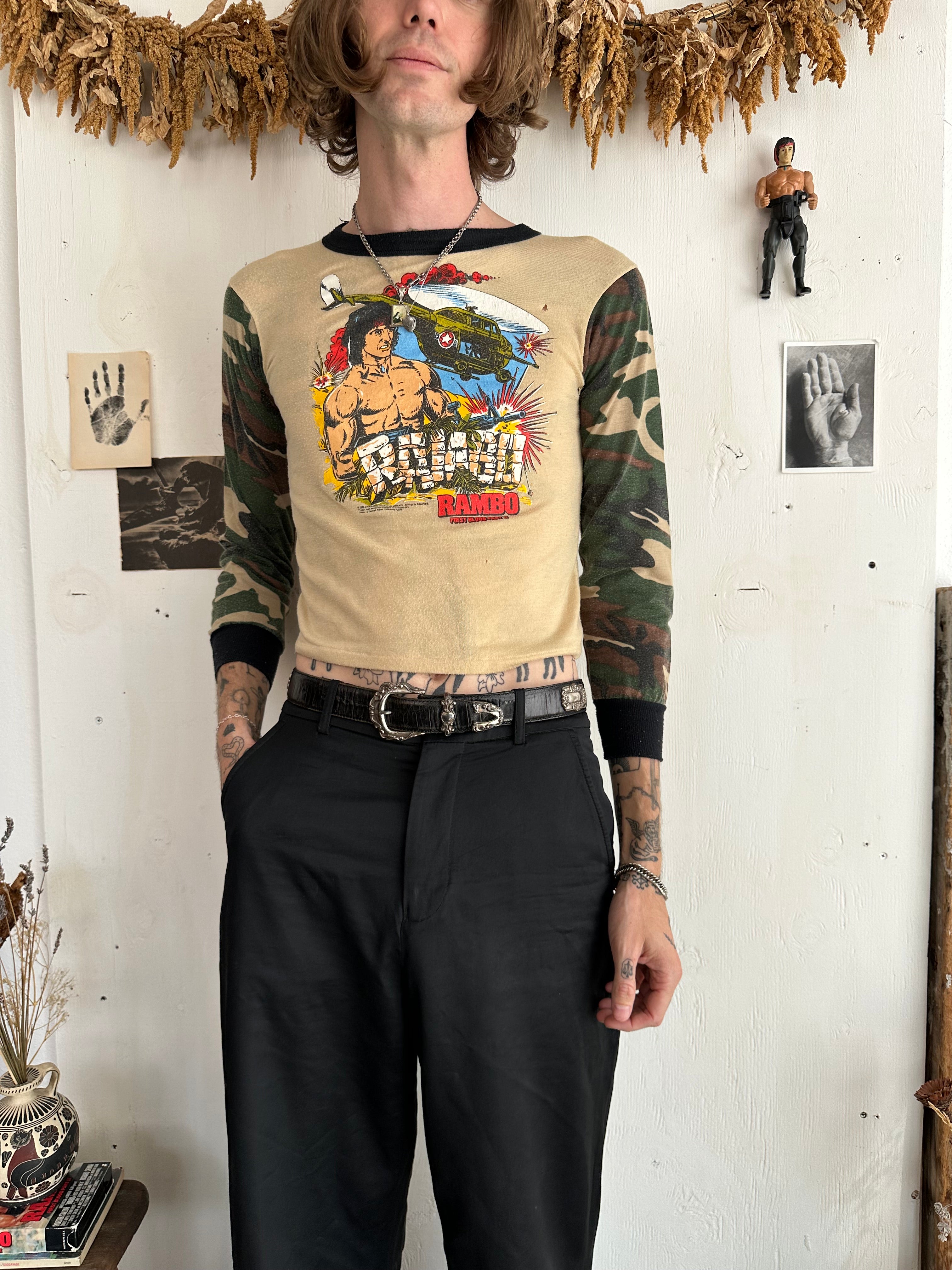 1985 Rambo Camo Sleeve Long Sleeve (XS/S)