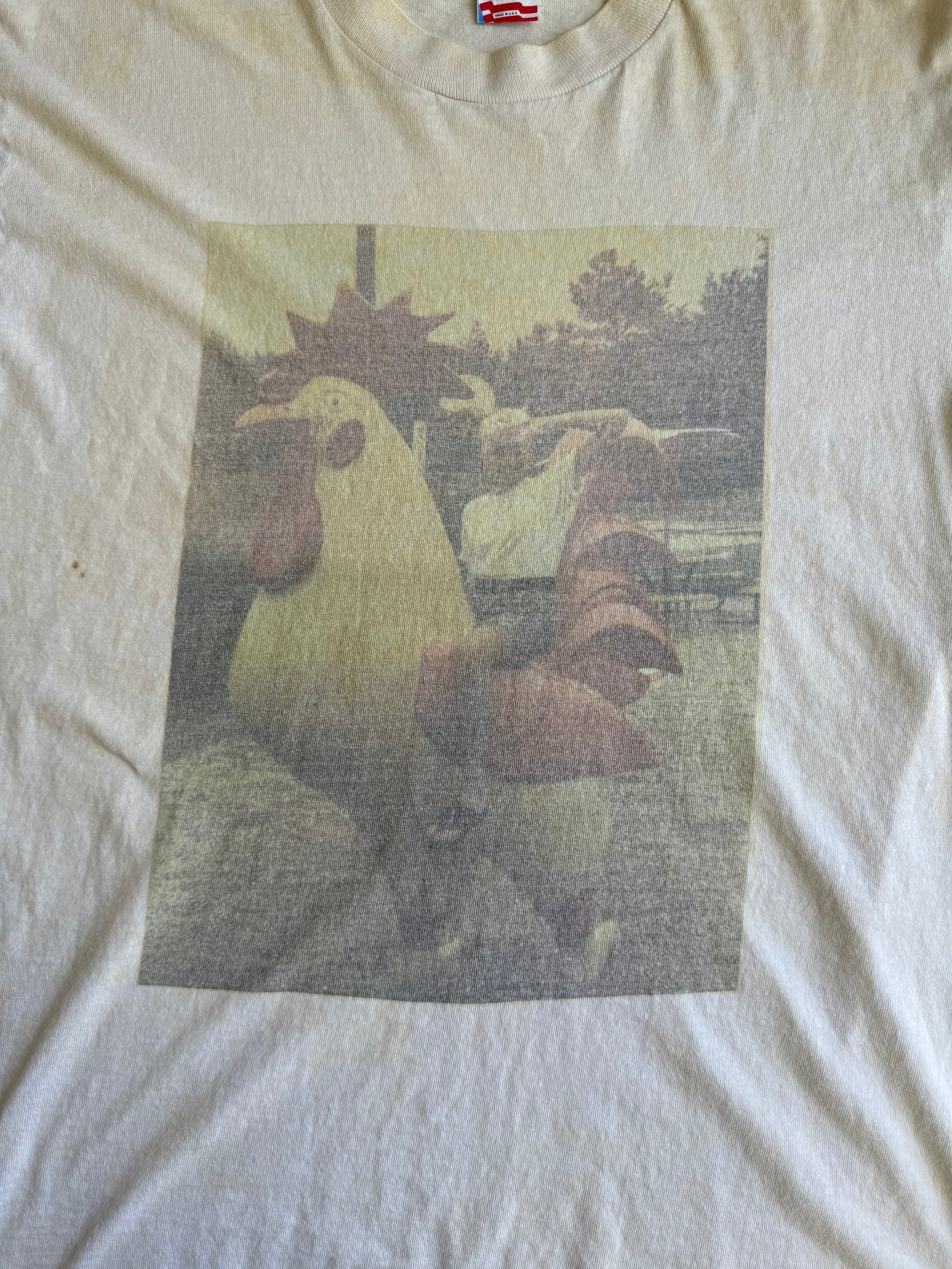1990s Faded Homemade Rooster T-Shirt (L/XL)