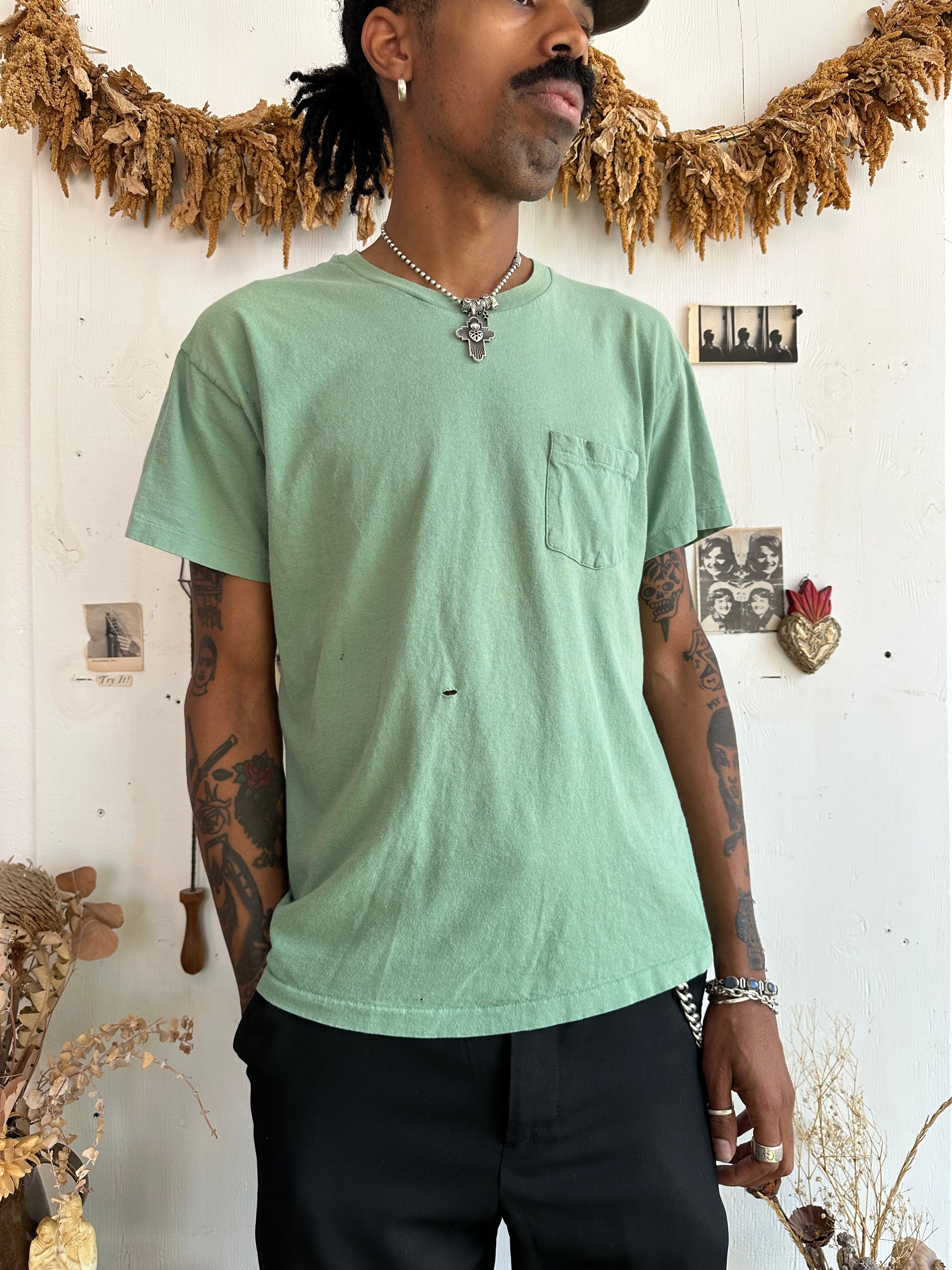 1990s Faded Green Pocket Tee