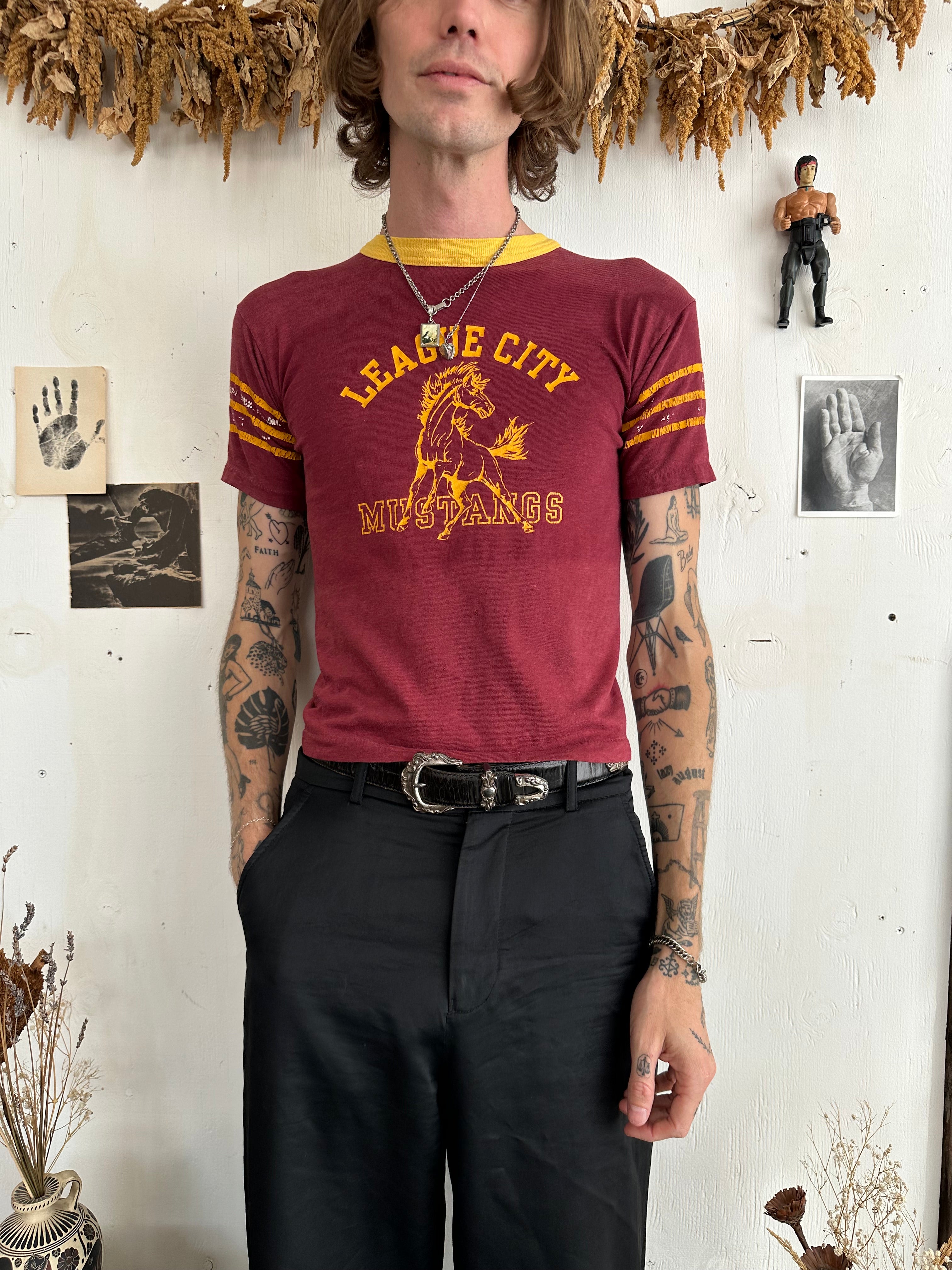 1970s Sunfaded Mustangs Athletic Tee (S/M)