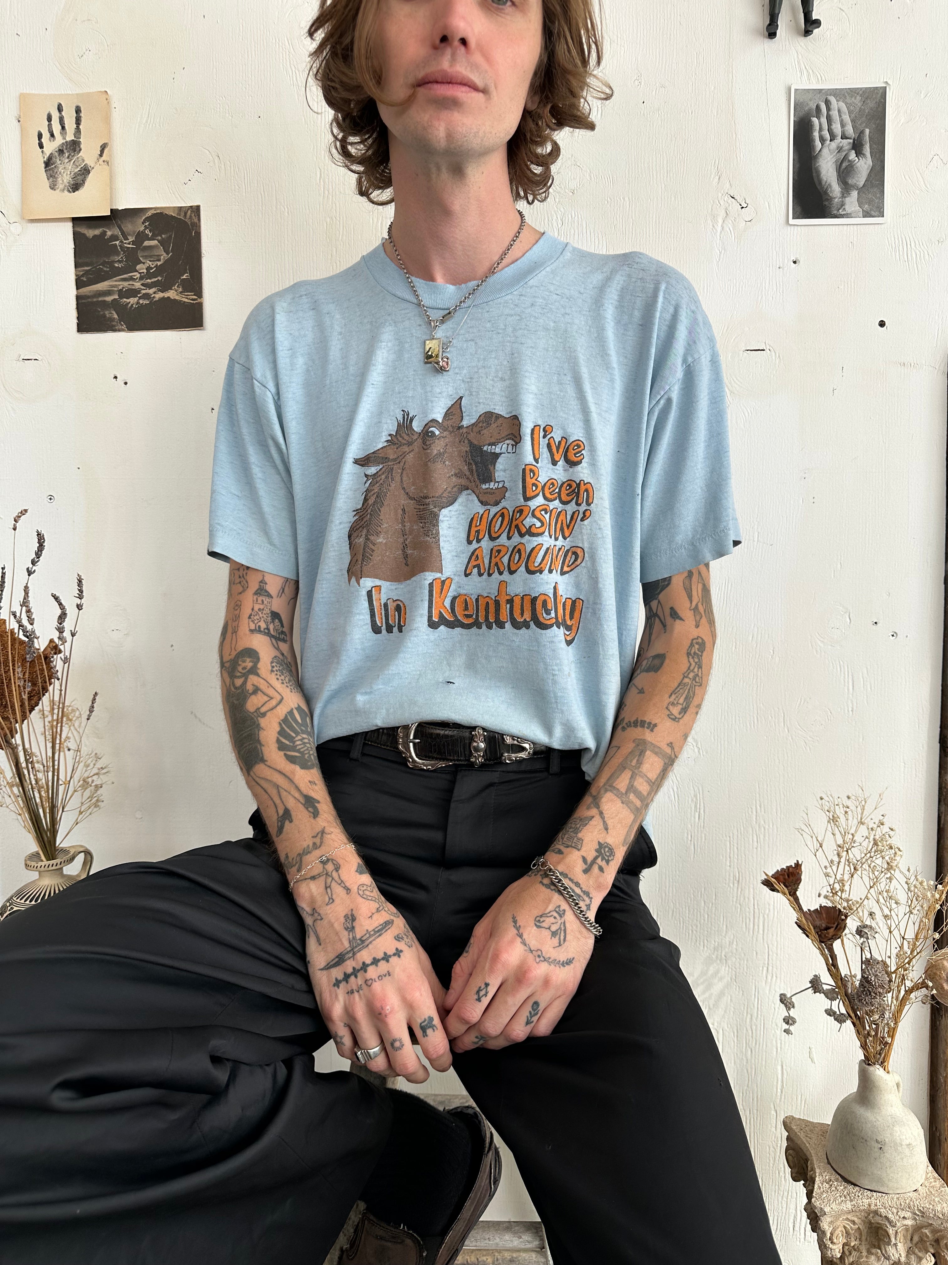 1980s Paper Thin Horsing Around Tee (XL)