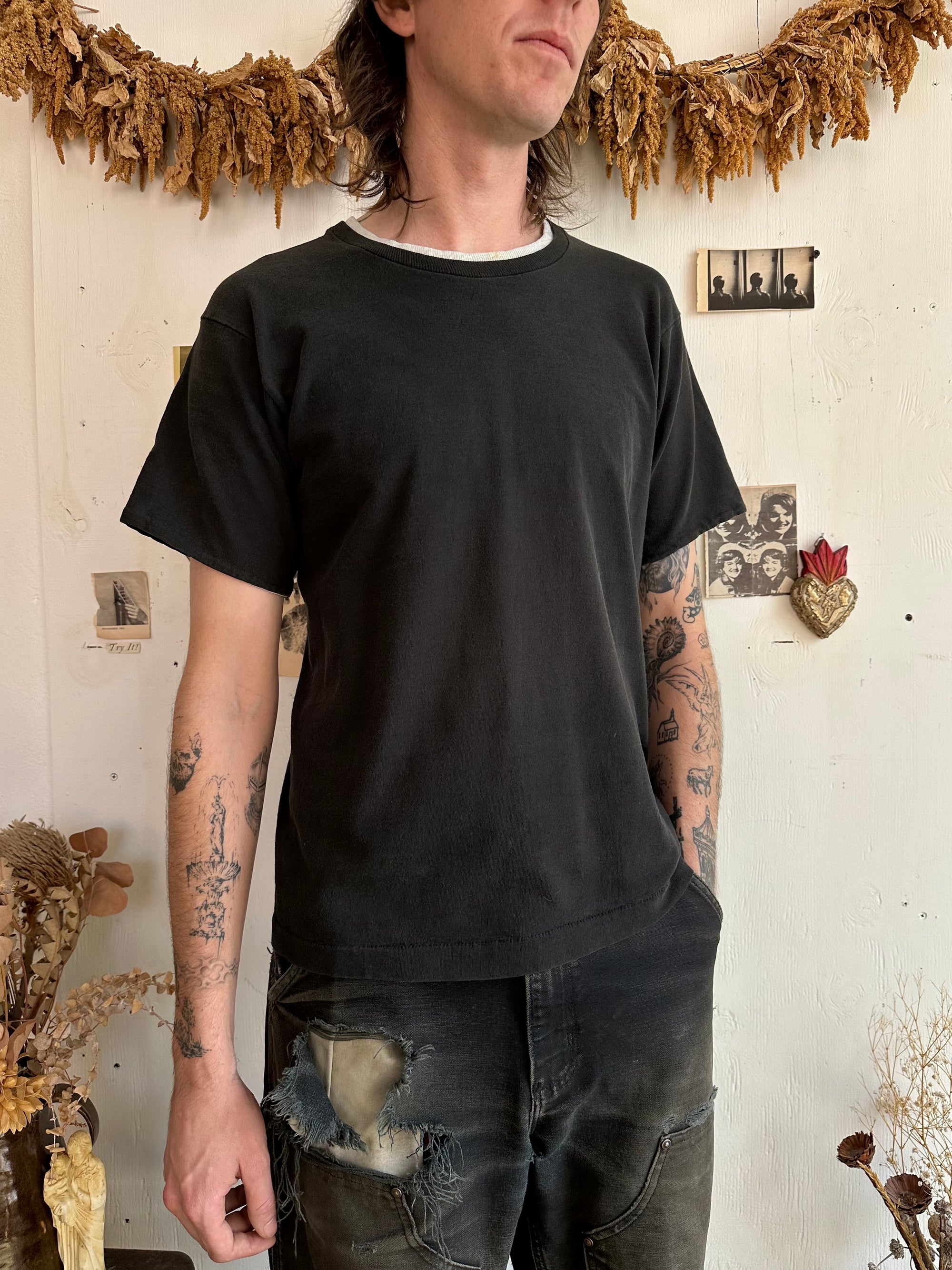1990s Double Layered Black Blank