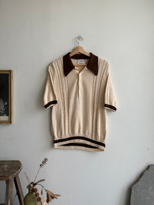 1970s Tan Polo Sweatshirt (Boxy S/M)