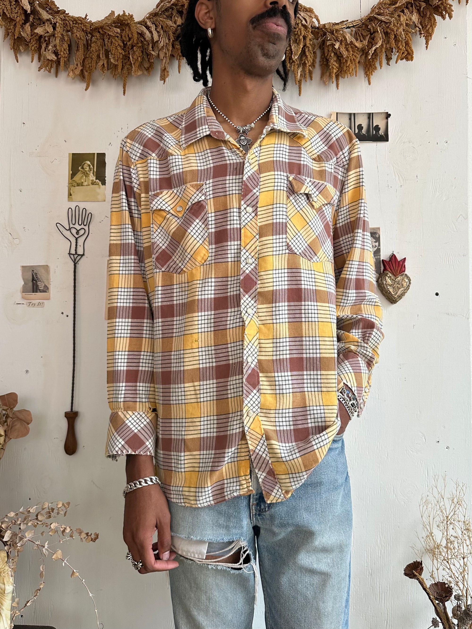 1990s Roebucks Snap Button Western Shirt
