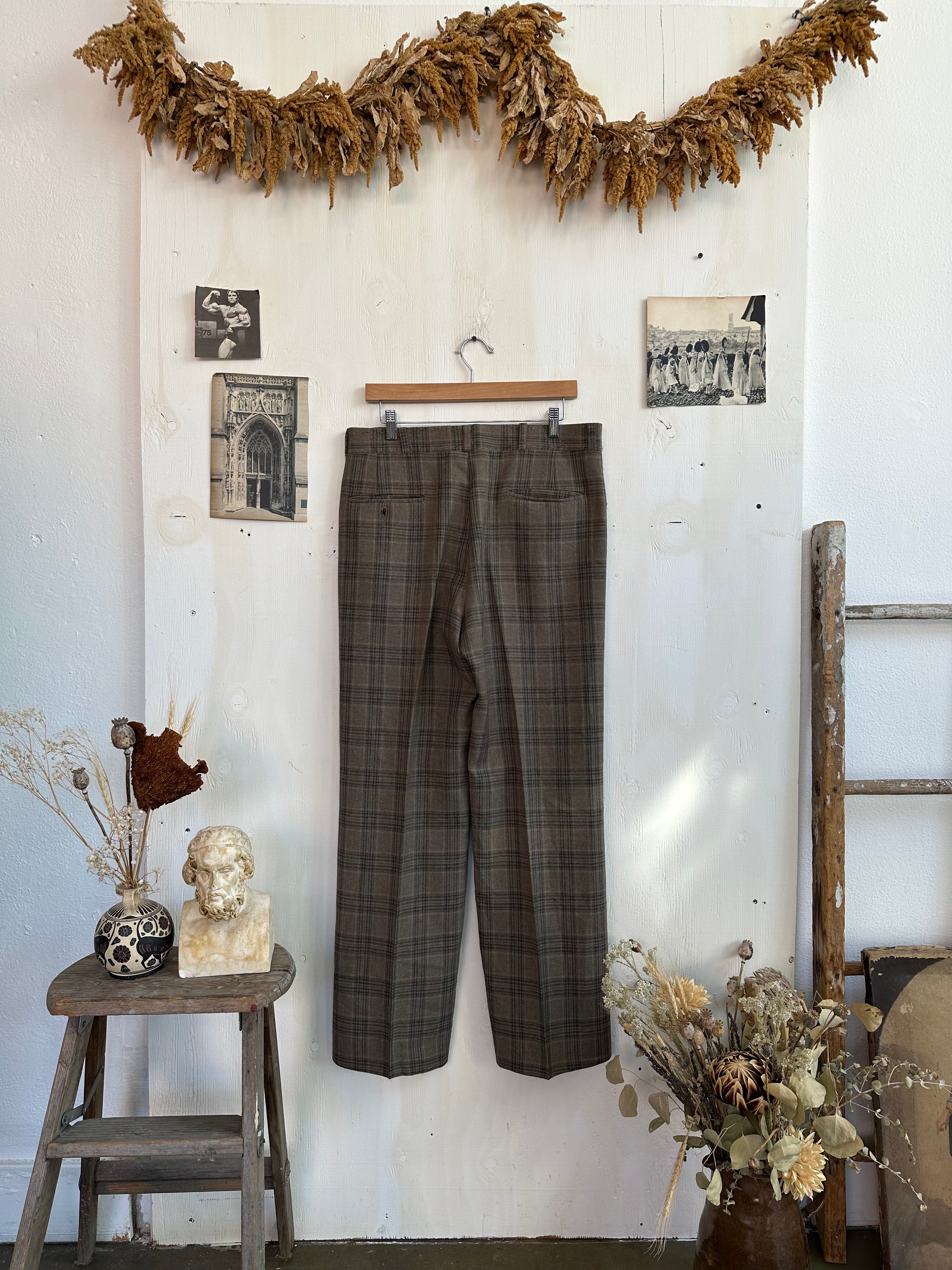 1970s Plaid Flair Trousers (34/31)
