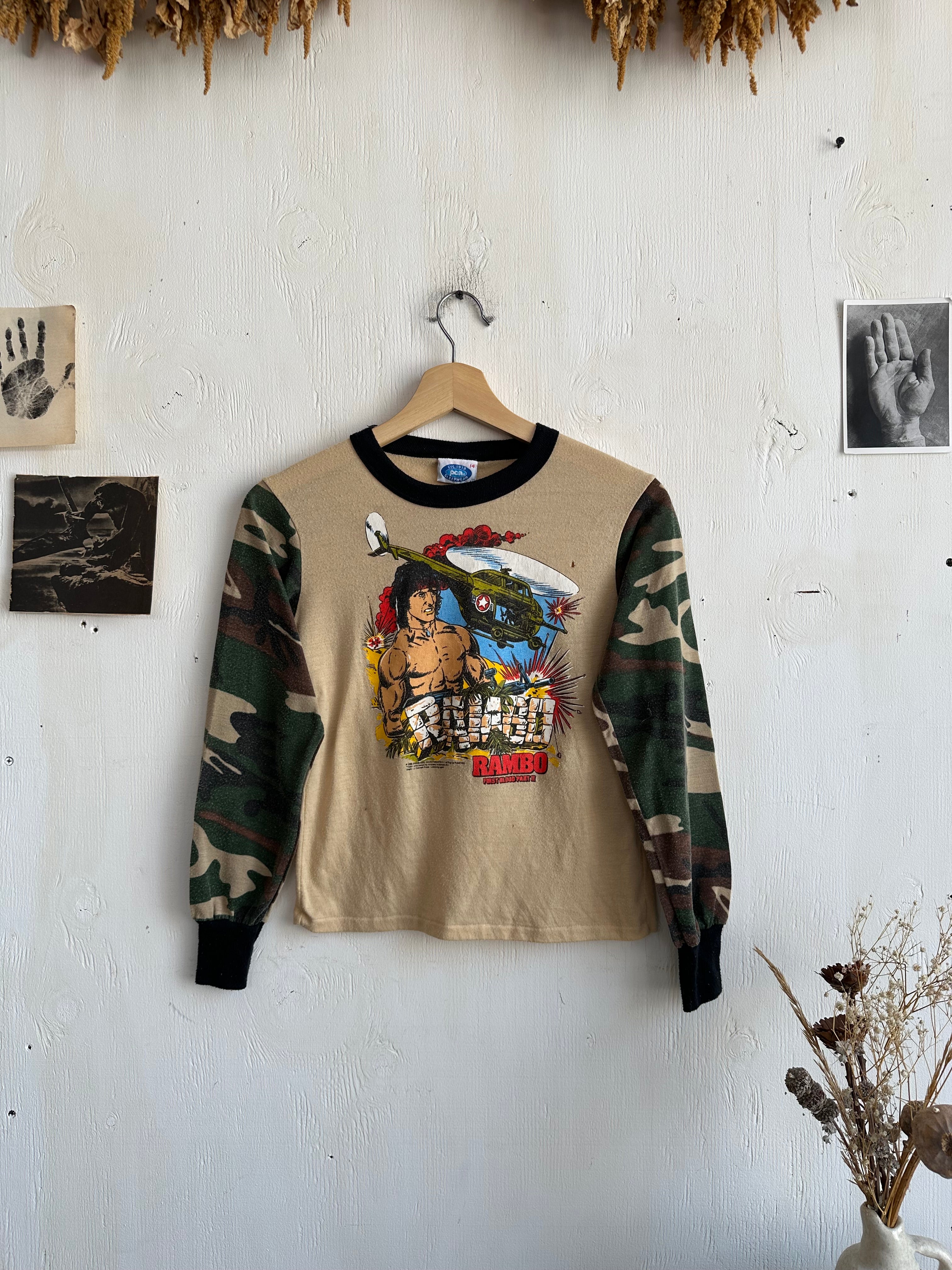 1985 Rambo Camo Sleeve Long Sleeve (XS/S)