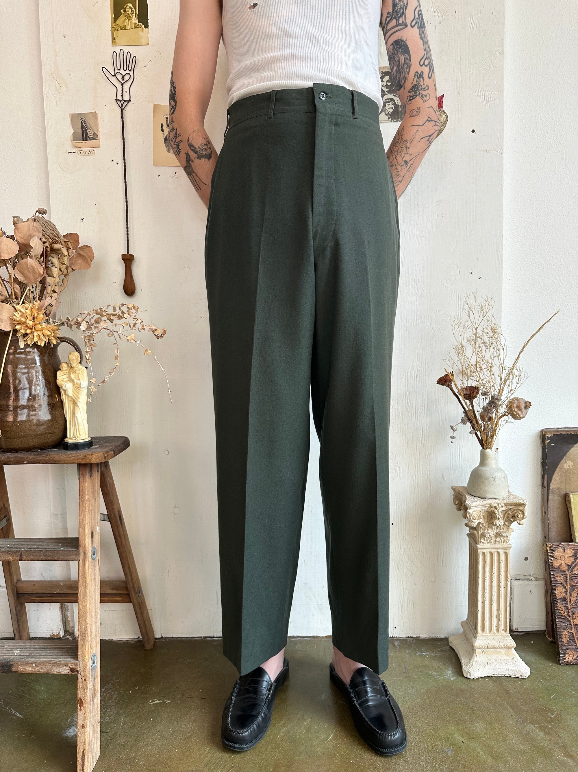 1960s Wool Military Trousers