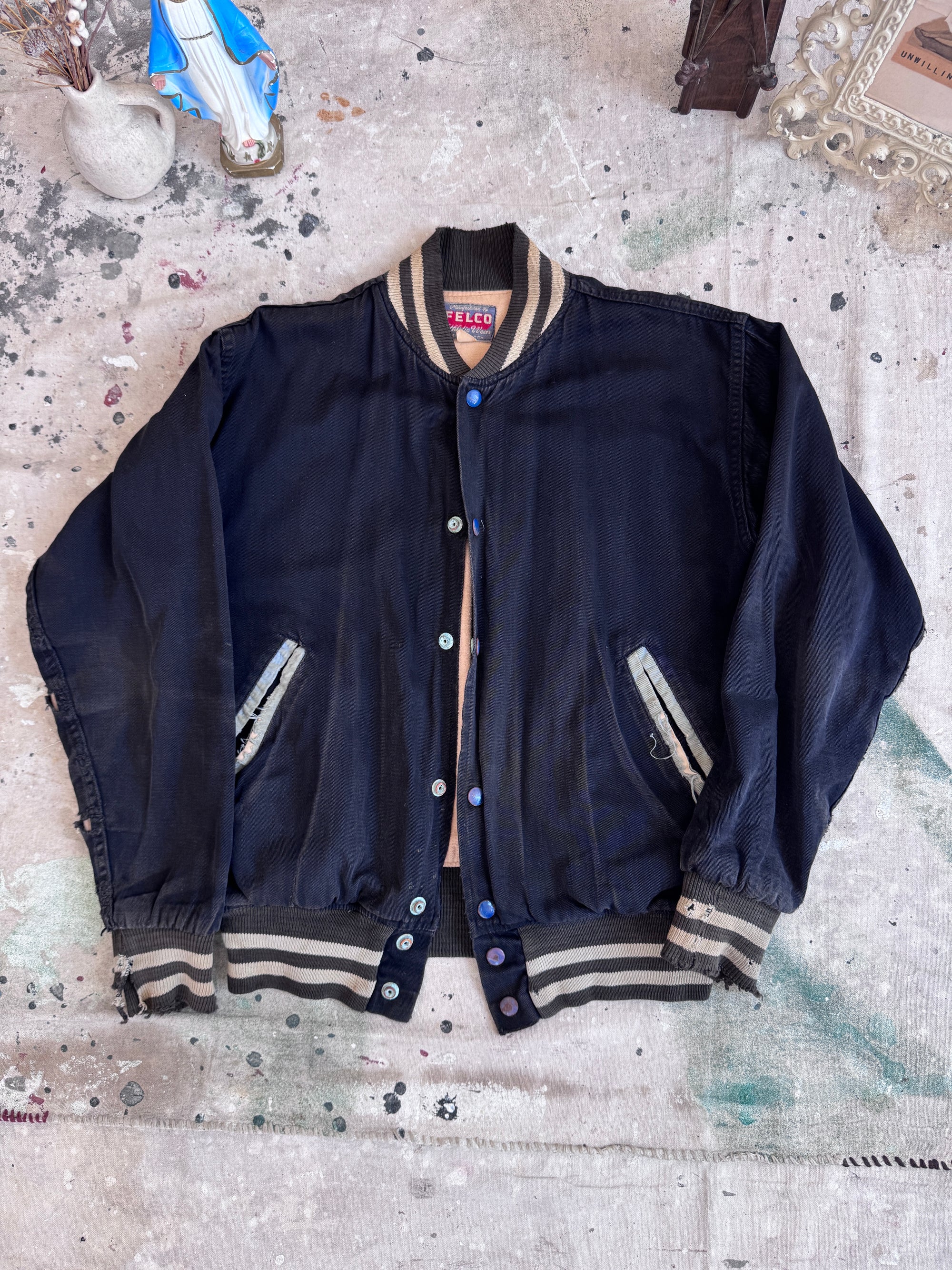 1930s Thrashed John Town Baseball Jacket