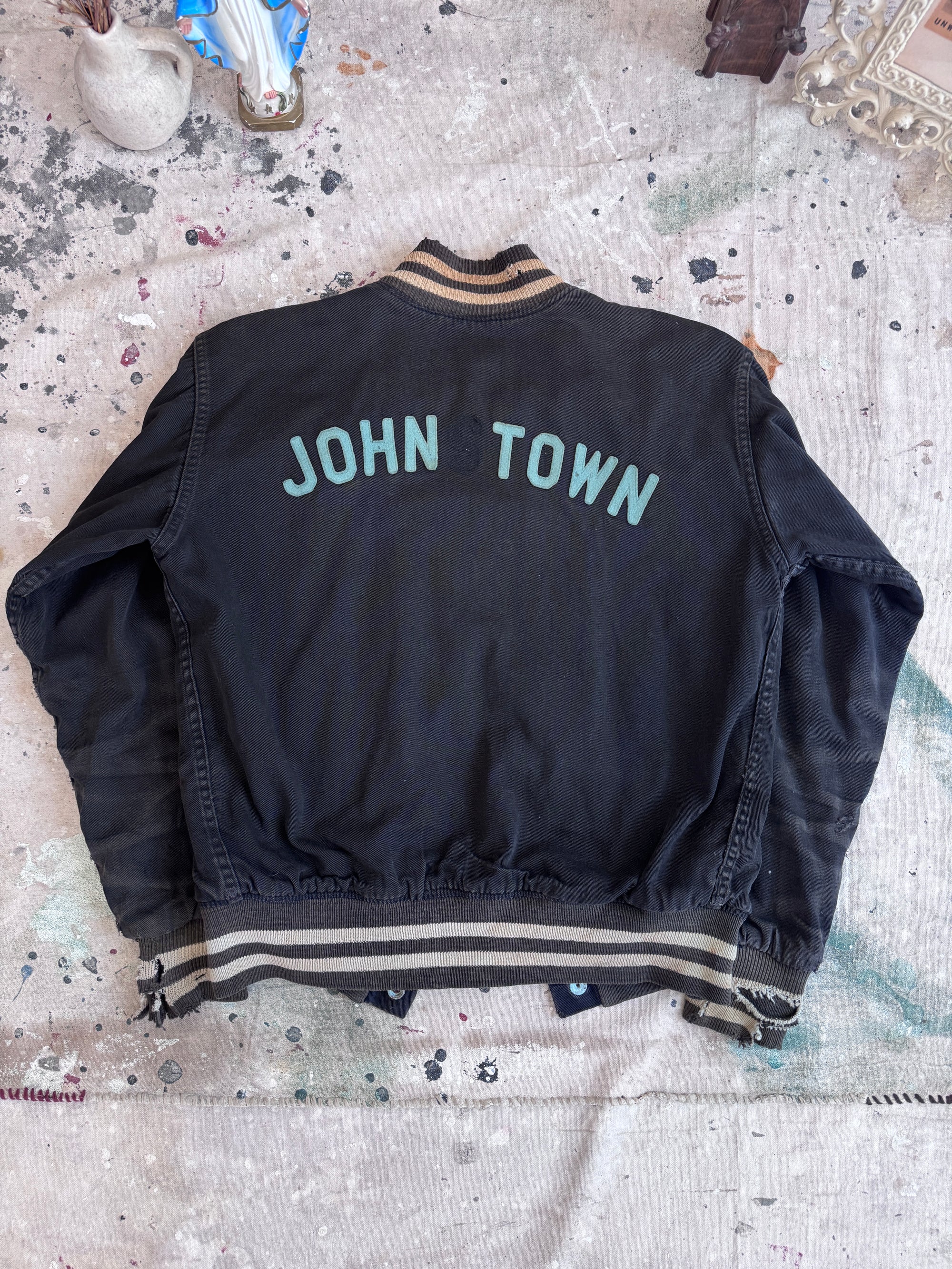 1930s Thrashed John Town Baseball Jacket