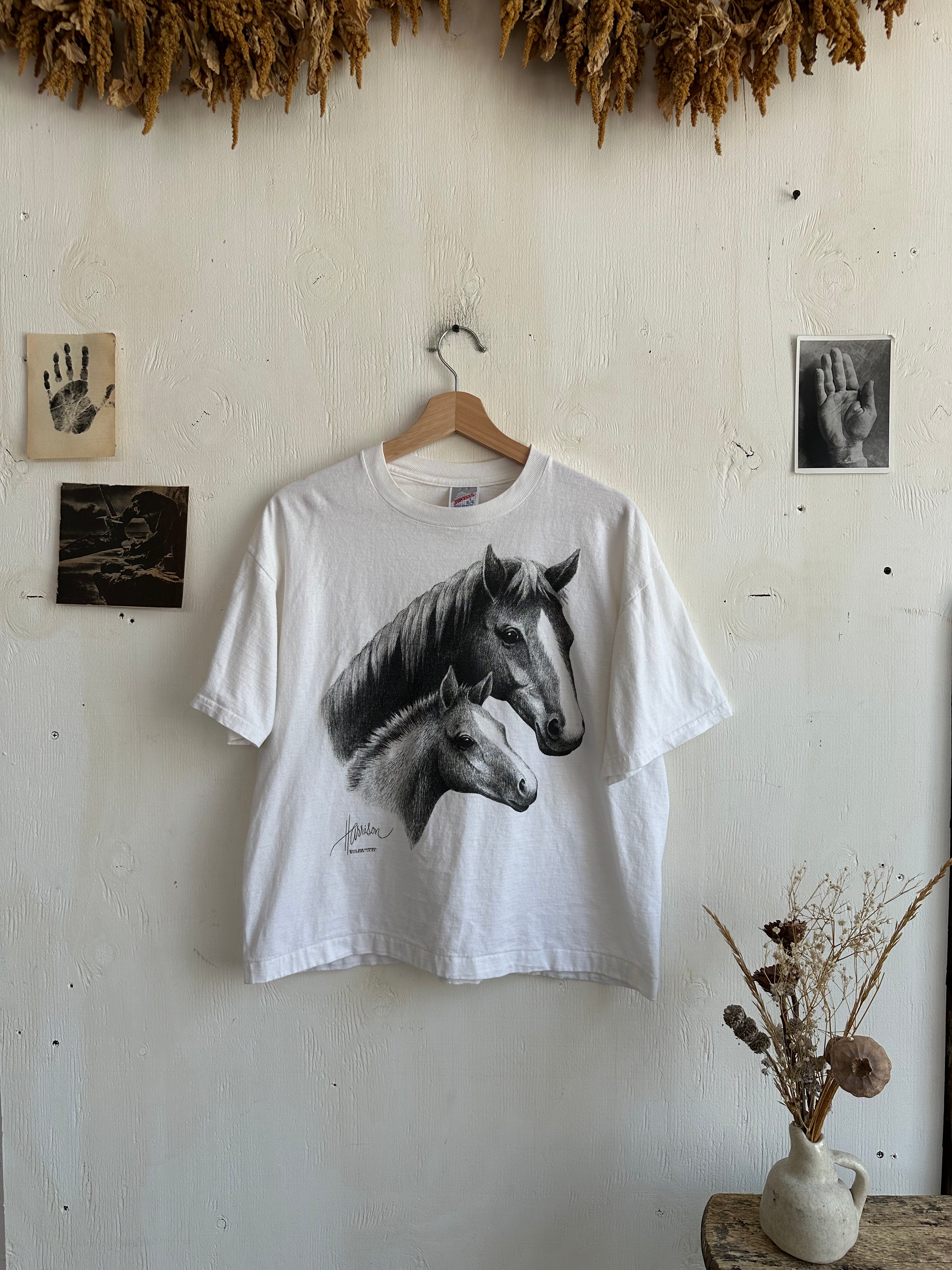 1990s Horse Portrait Tee (Boxy L)