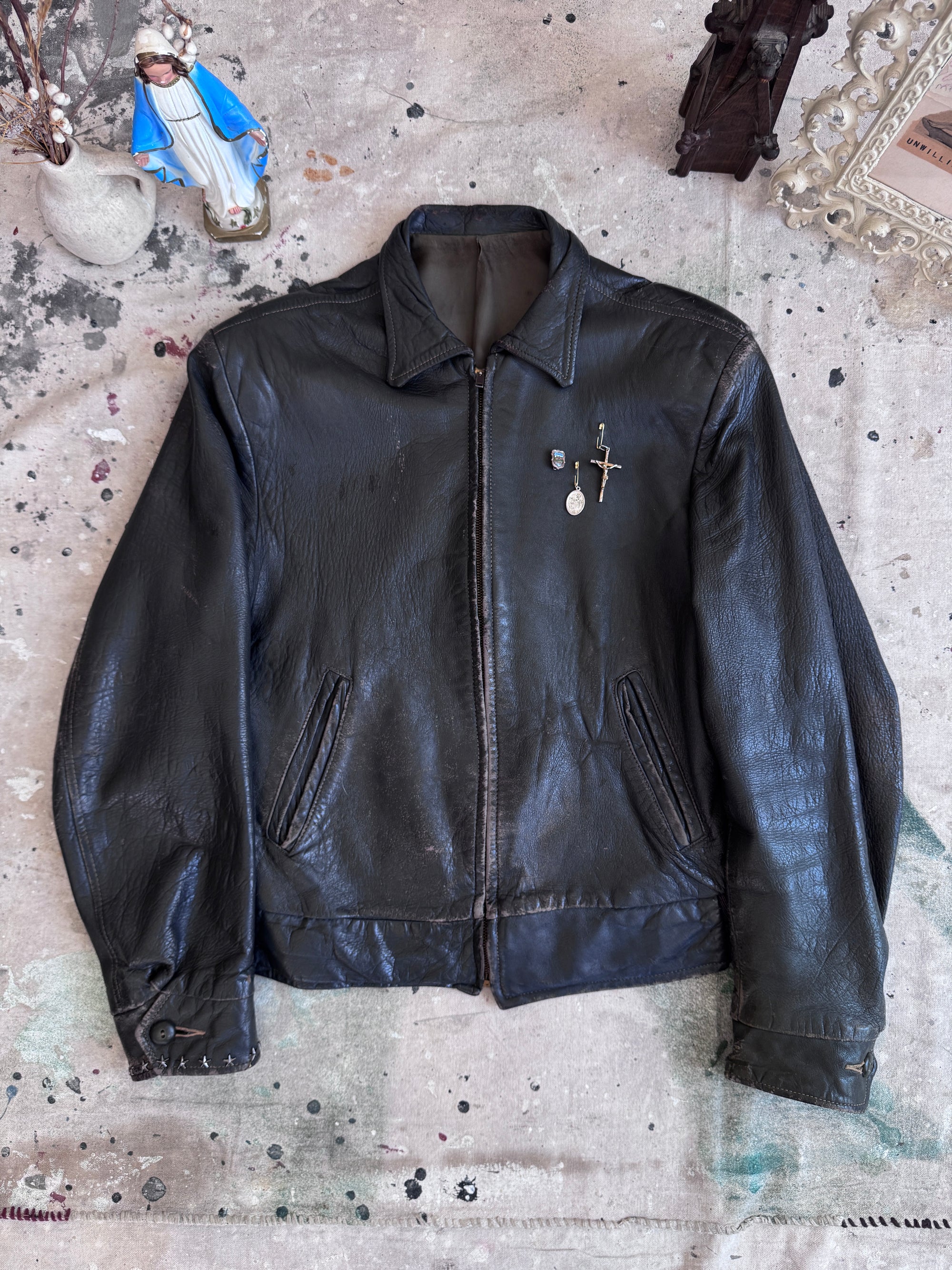 1940s Leather Blouson w/ Charms