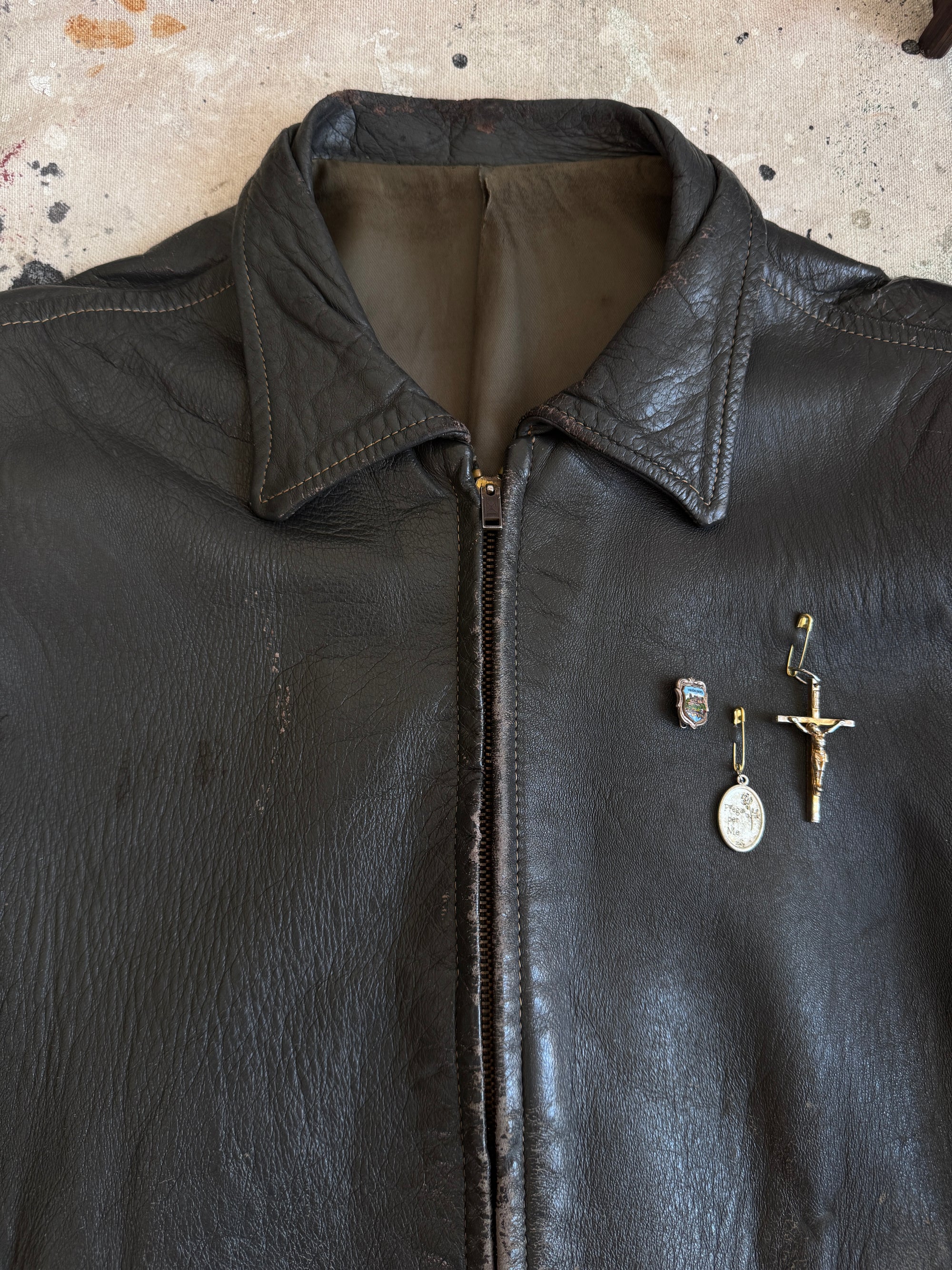 1940s Leather Blouson w/ Charms