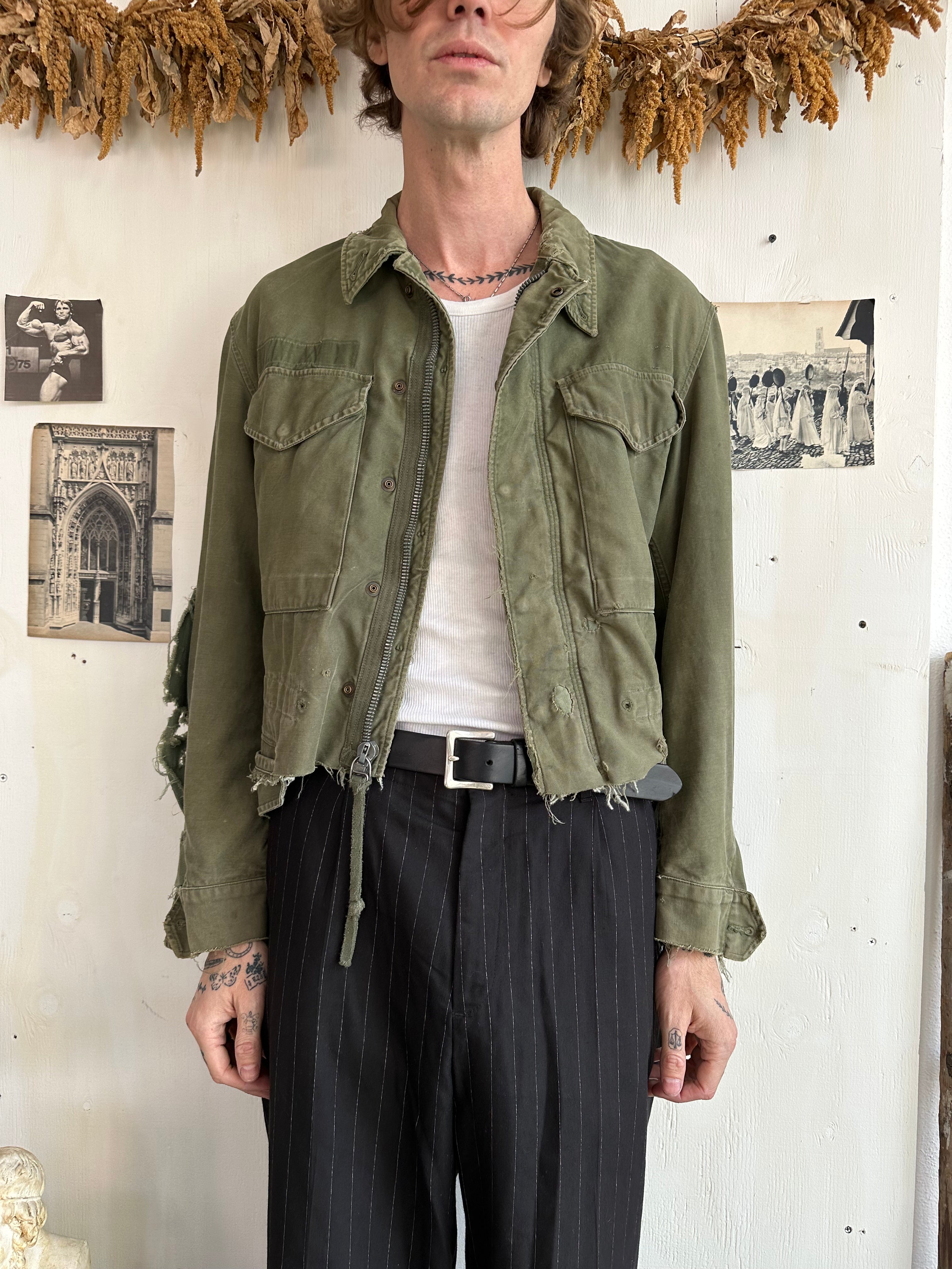 1970s Thrashed, Repaired, Chopped Military Jacket (S/M)