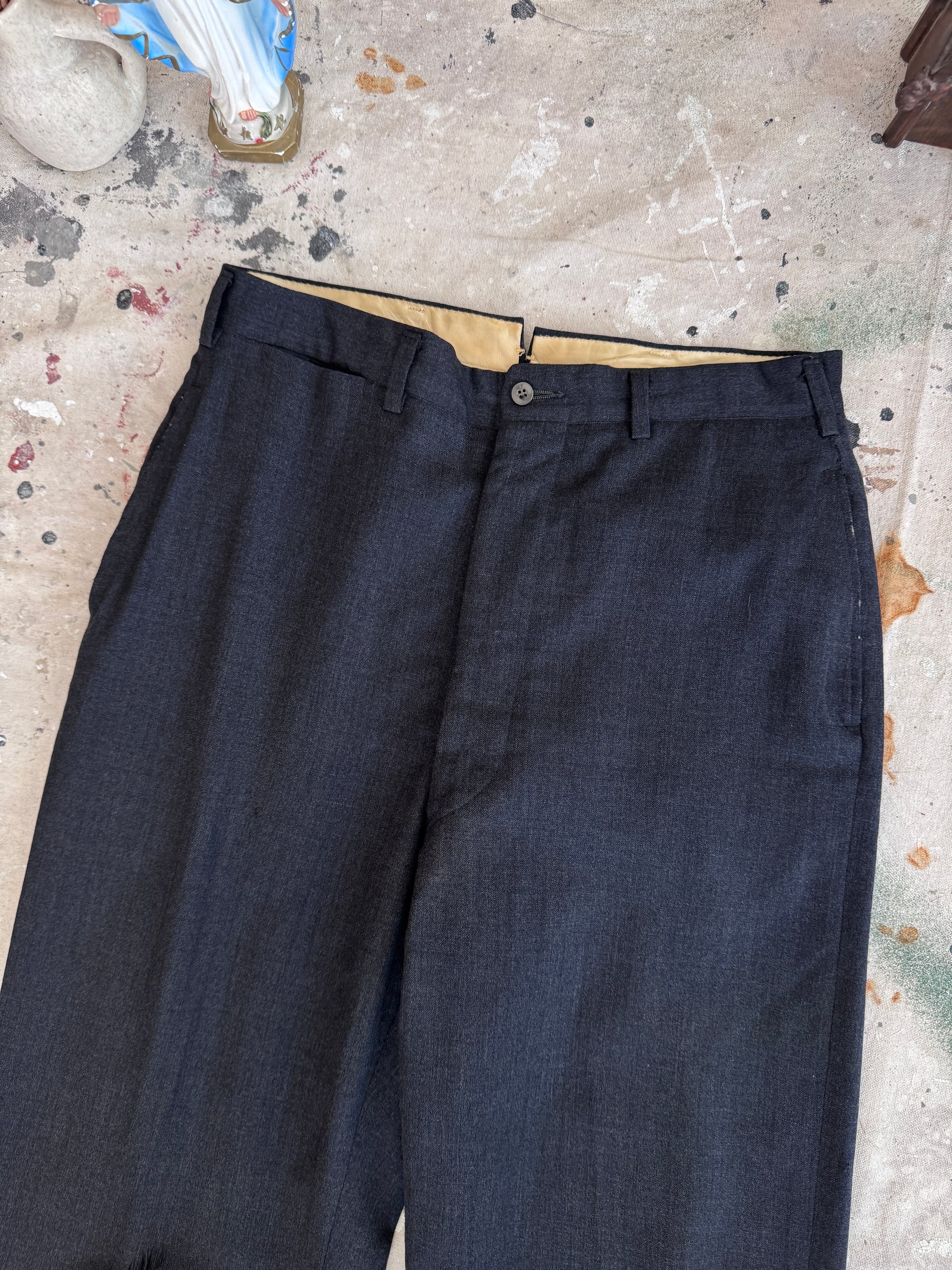 1960s Well-worn Flat Front Trousers