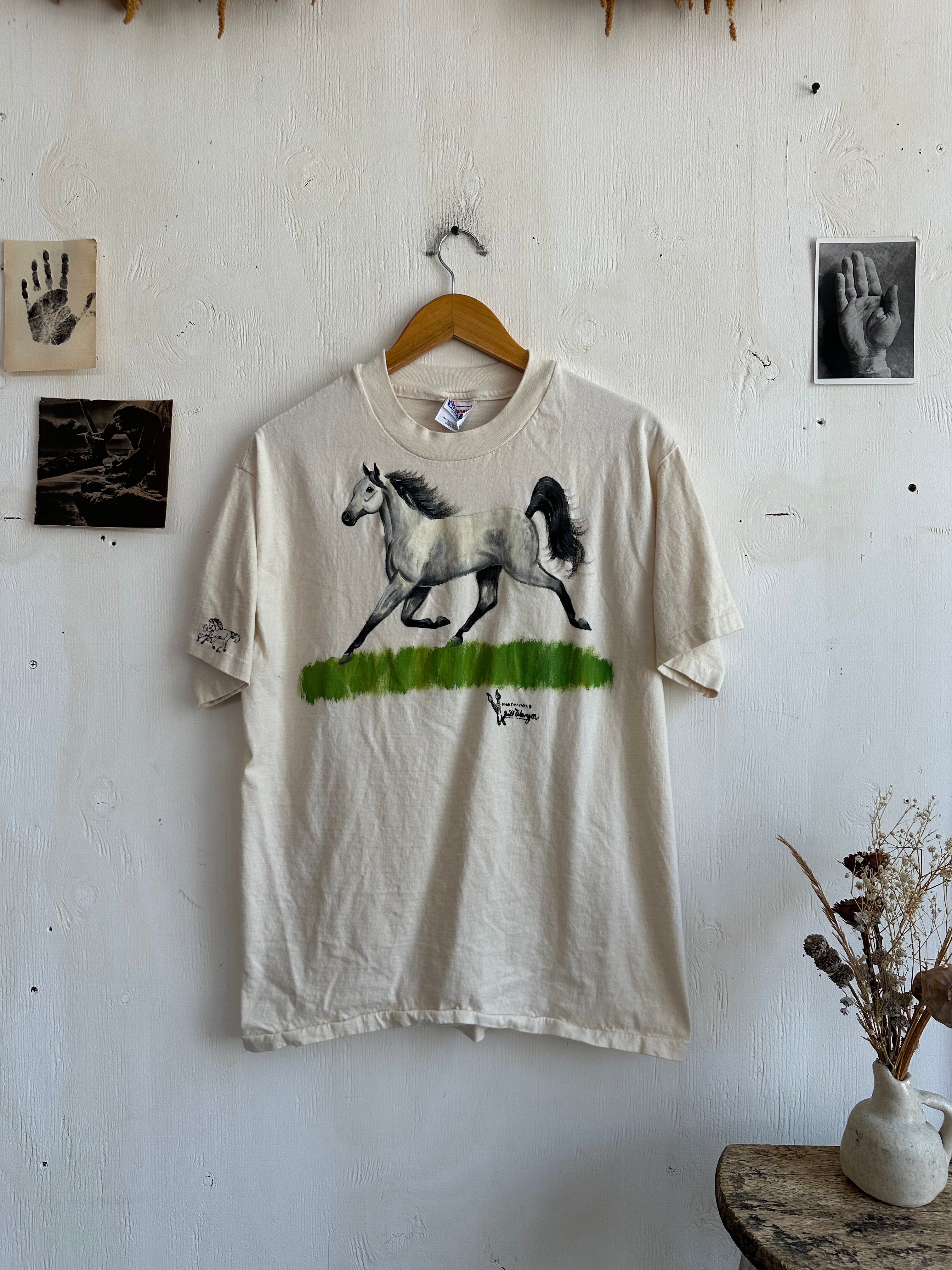 1990s Hand-Painted Horse T-Shirt (M/L)