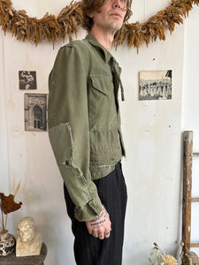 1970s Thrashed, Repaired, Chopped Military Jacket (S/M)