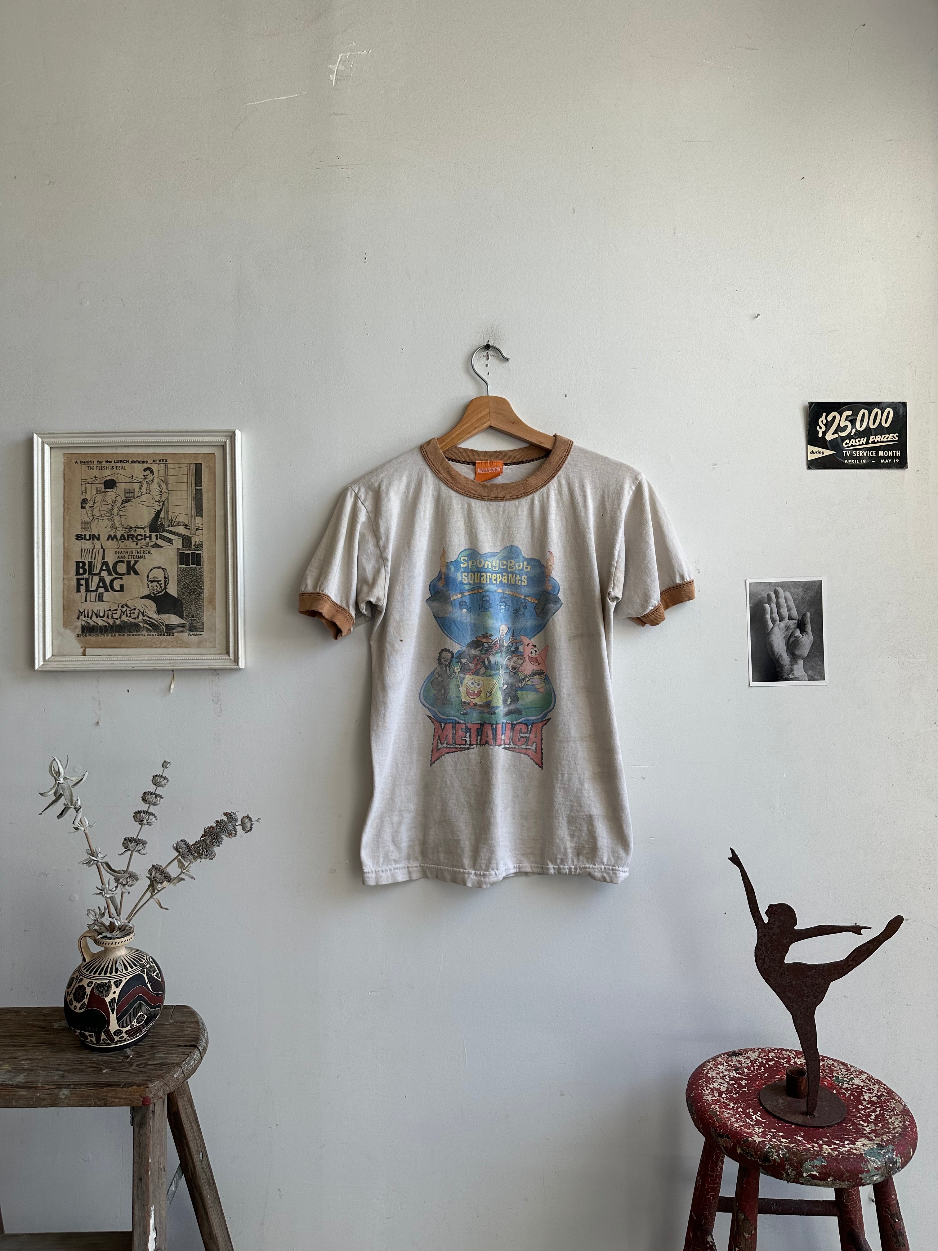 2000s Faded SpongeBob Metallica Ringer (S/M)