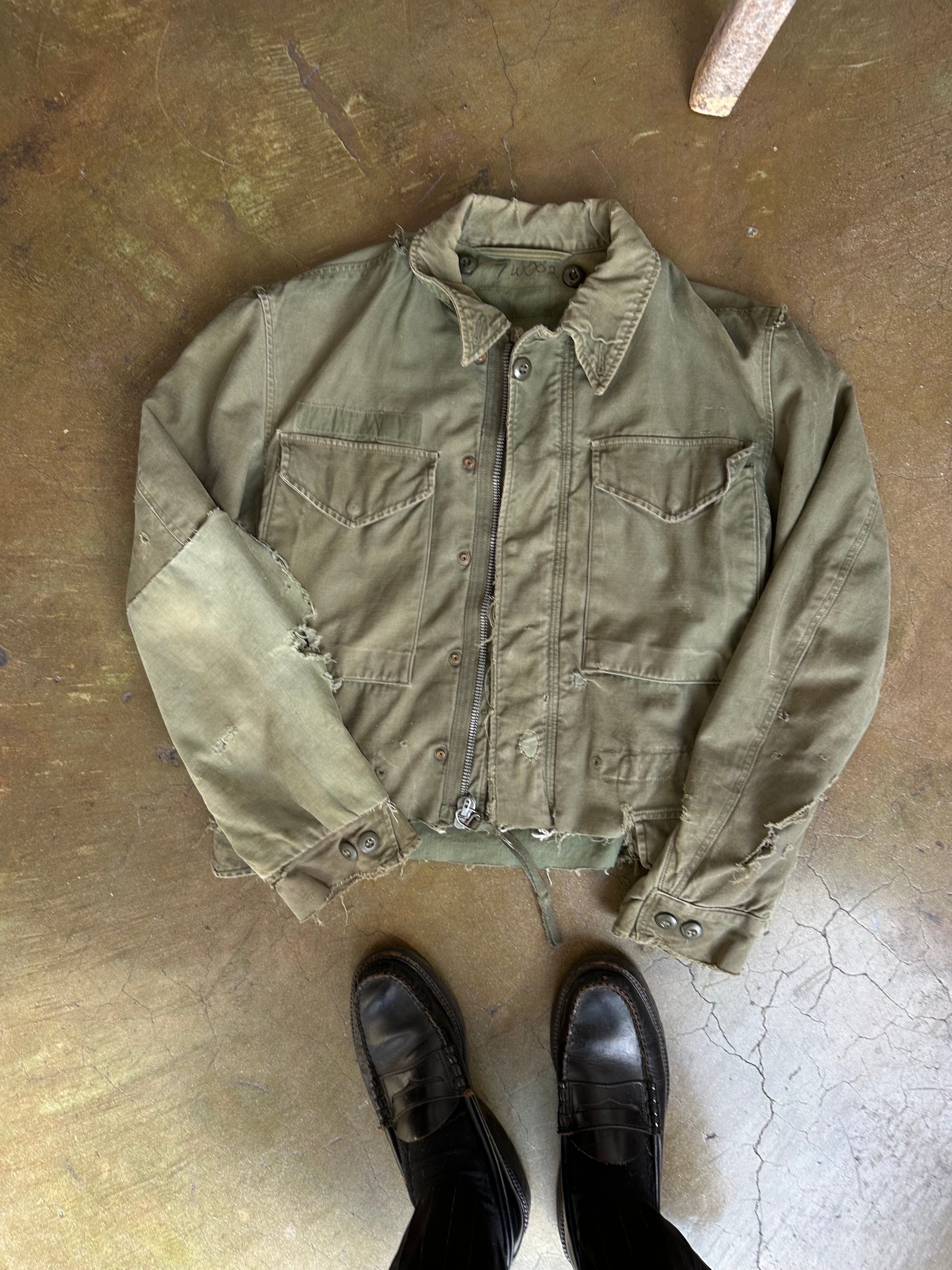 1970s Thrashed, Repaired, Chopped Military Jacket (S/M)