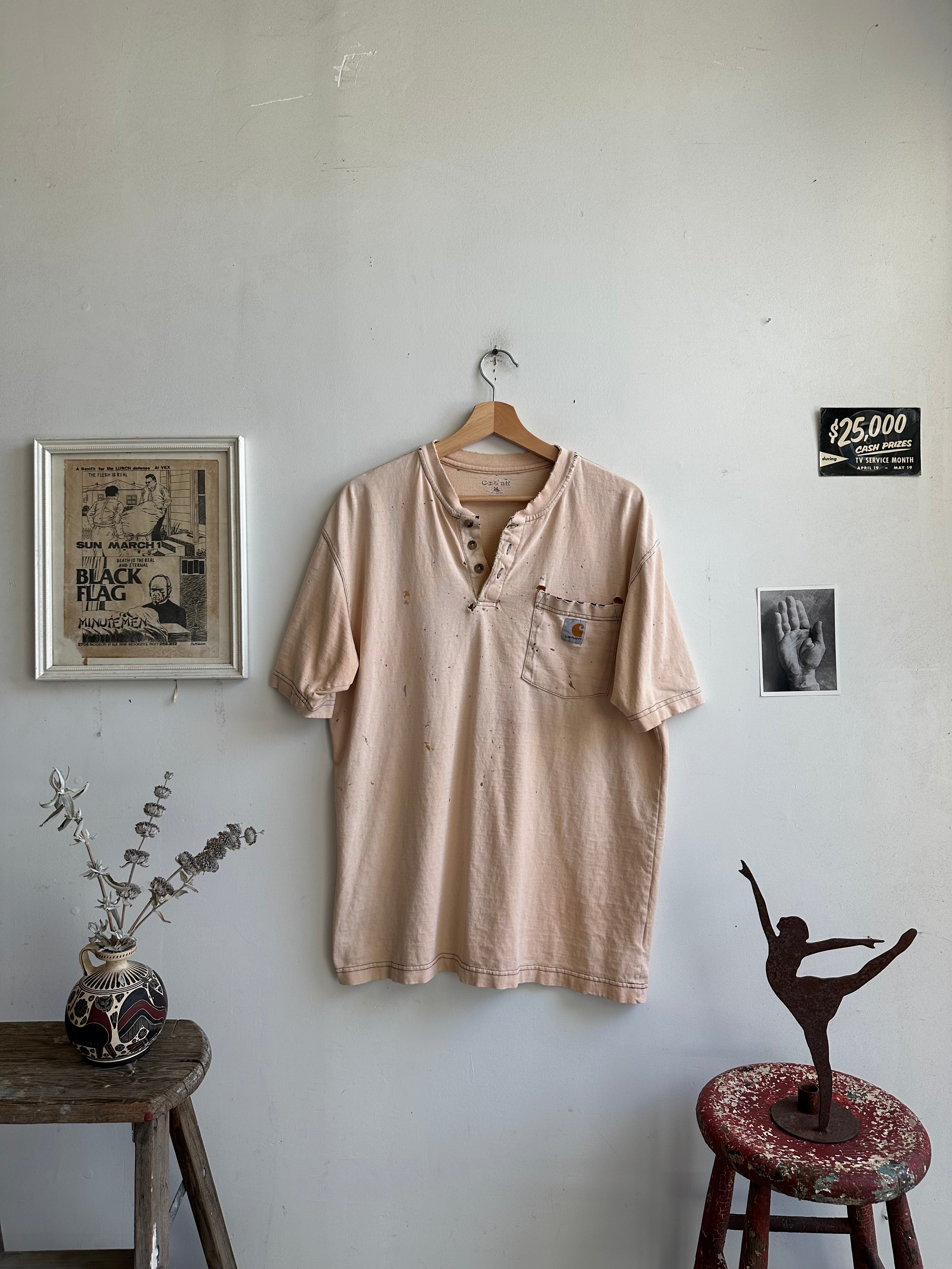 2000s Thrashed Carhartt Henley T-Shirt (XL)