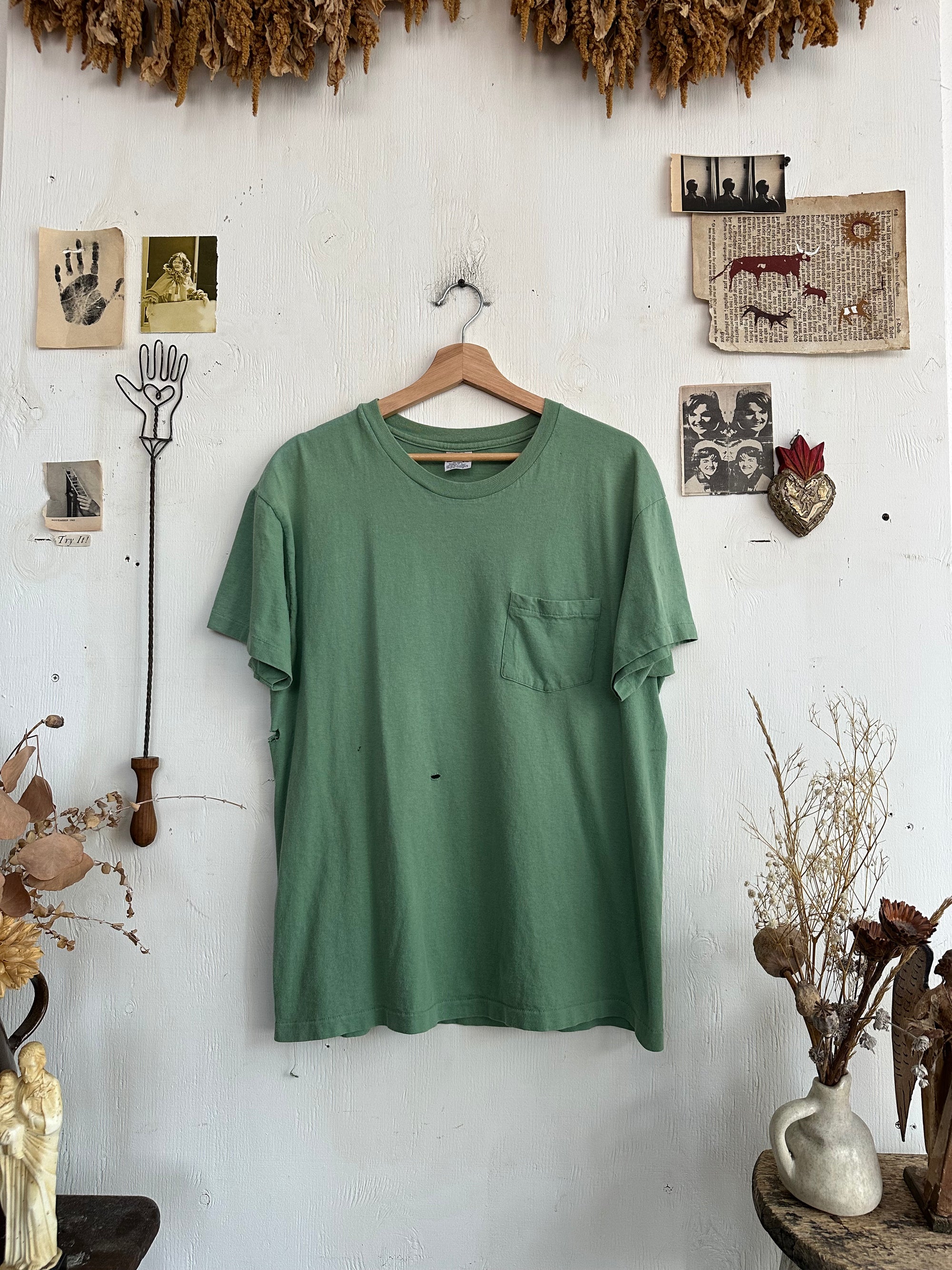 1990s Faded Green Pocket Tee