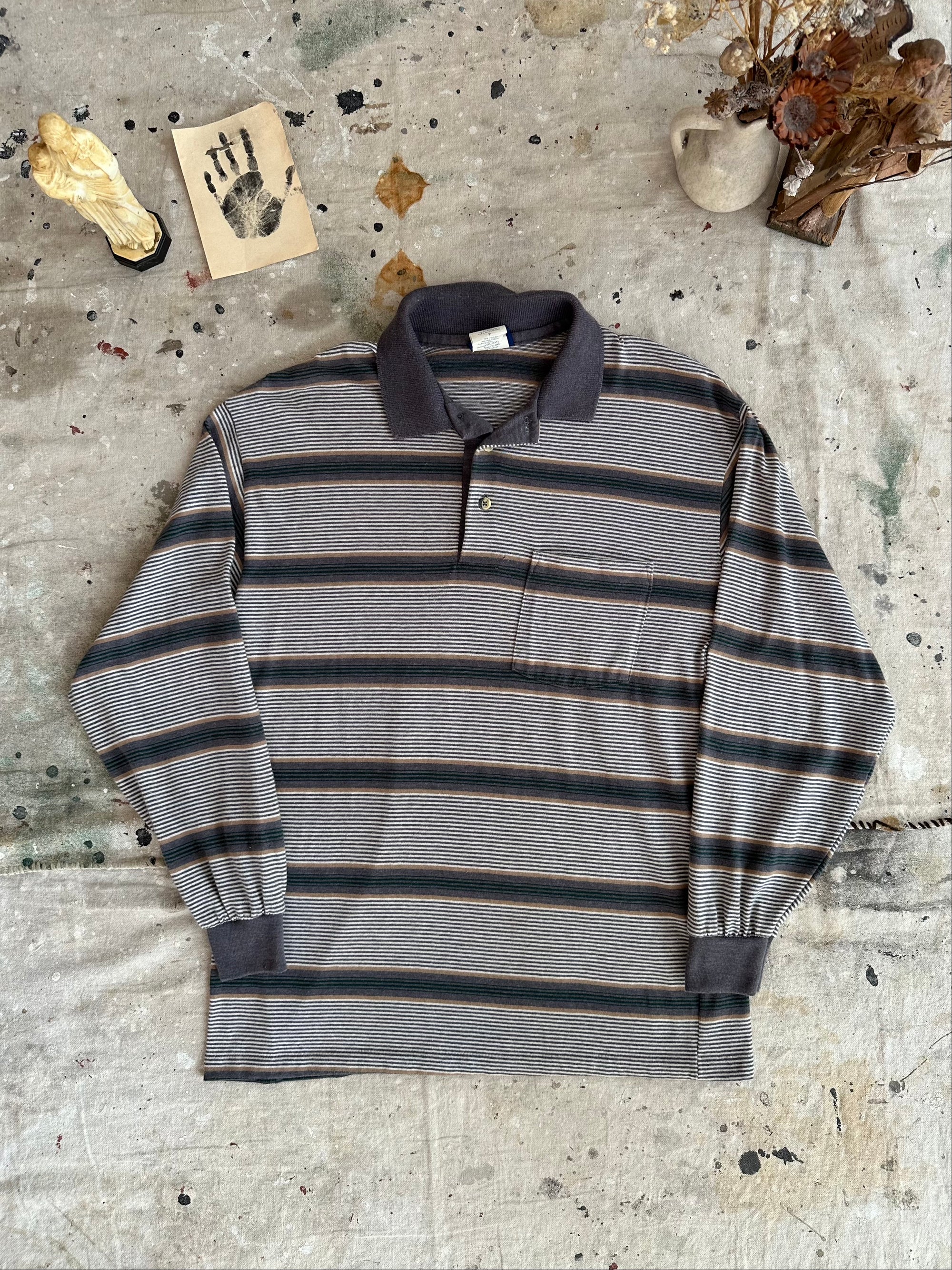 1980s Striped Polo Shirt