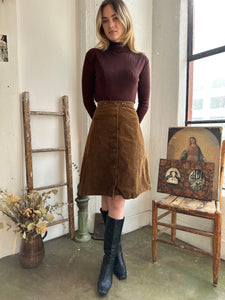 1980s Corduroy Skater Skirt (XS)