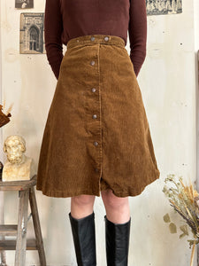 1980s Corduroy Skater Skirt (XS)