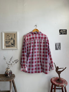 1960s Red and Blue Cotton Flannel (Boxy L/XL)