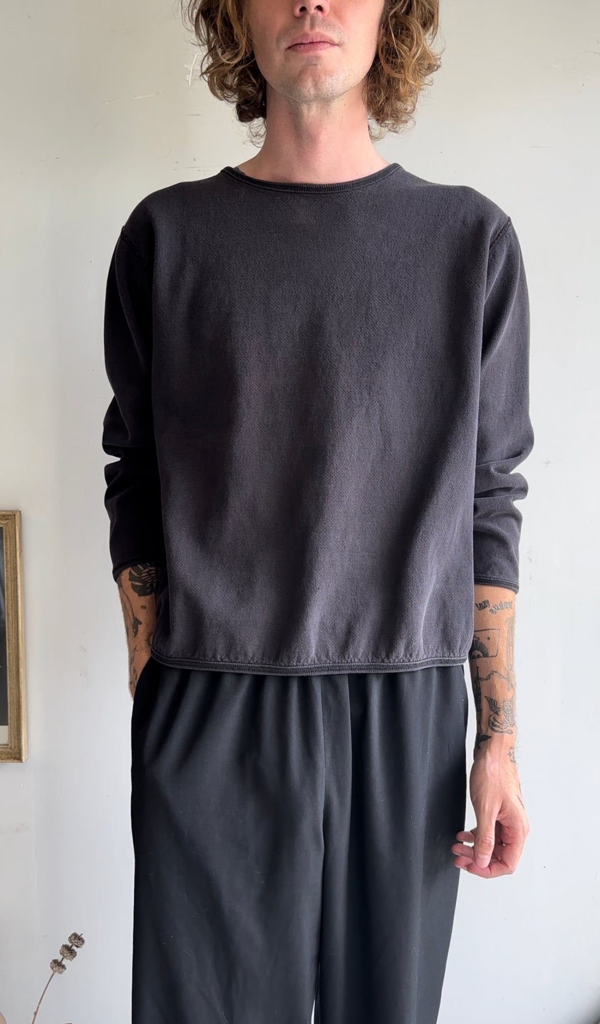 1980s Two-Tone Thermal Sweatshirt (Boxy M)