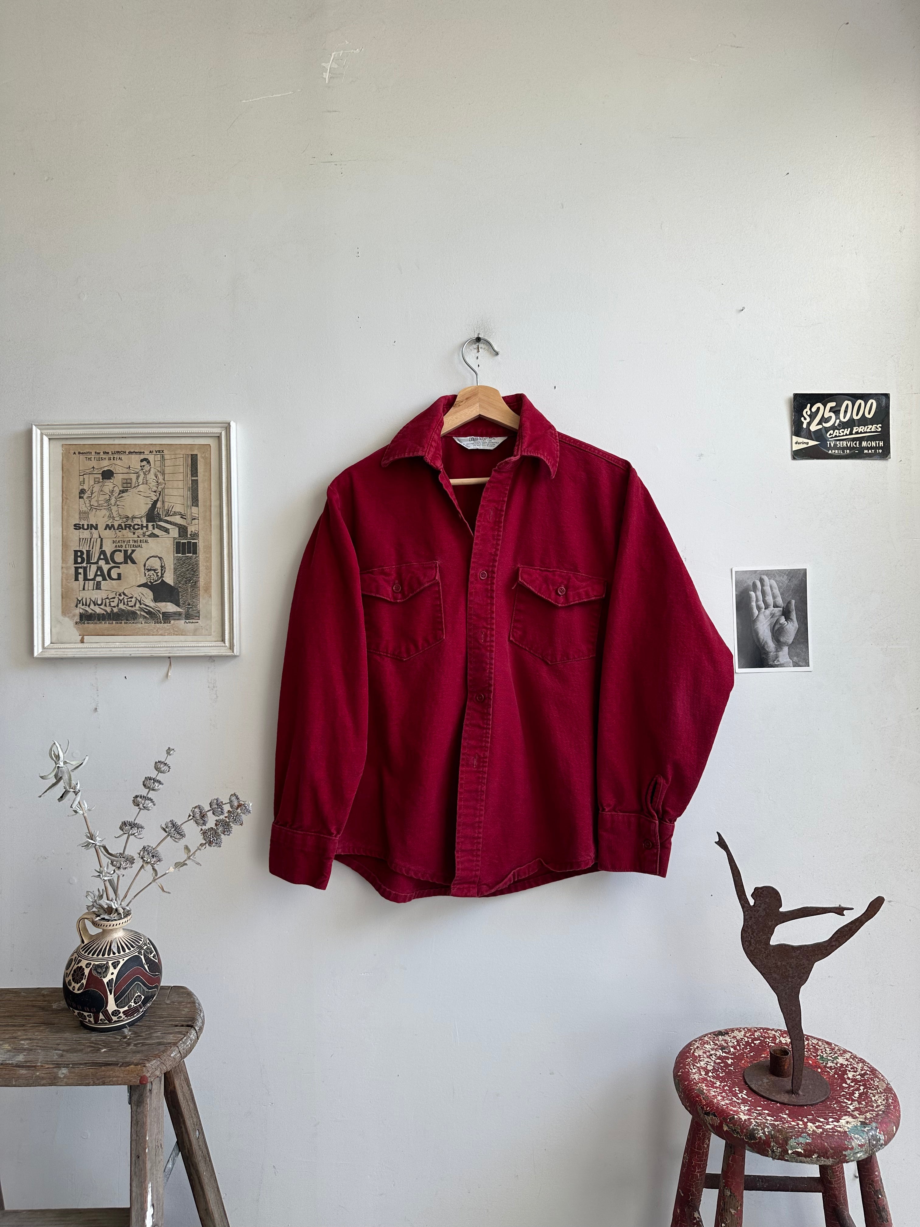 1970s Red Moleskin Overshirt (M/L)