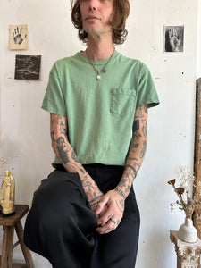 1990s Sun Faded Green Pocket Tee (L)
