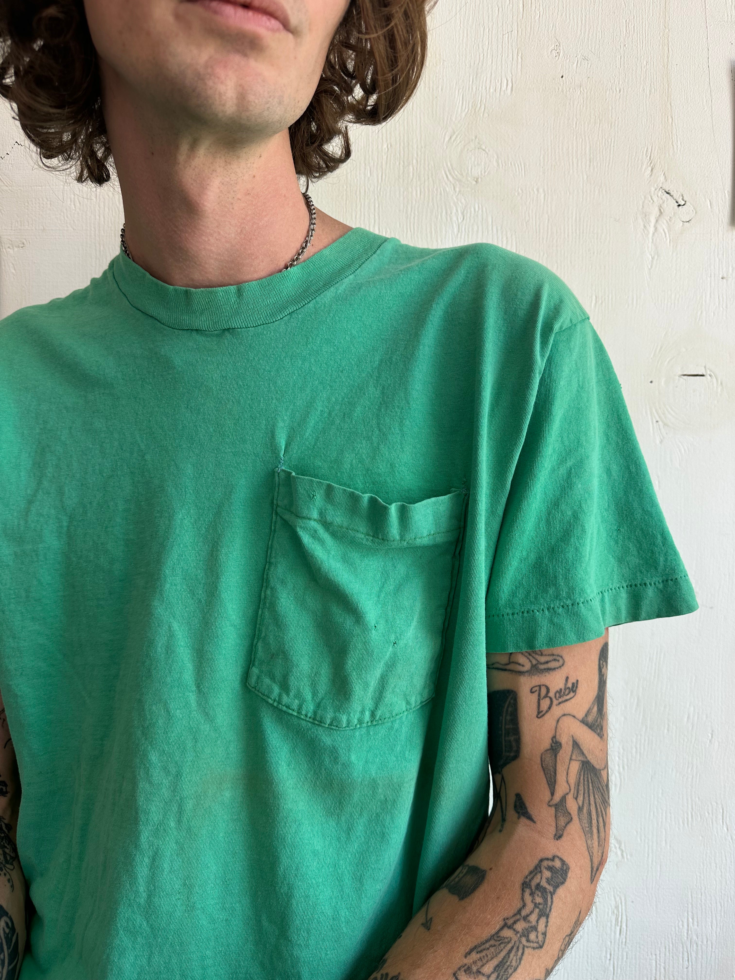 1970s Well Worn Green Pocket Tee (XL)